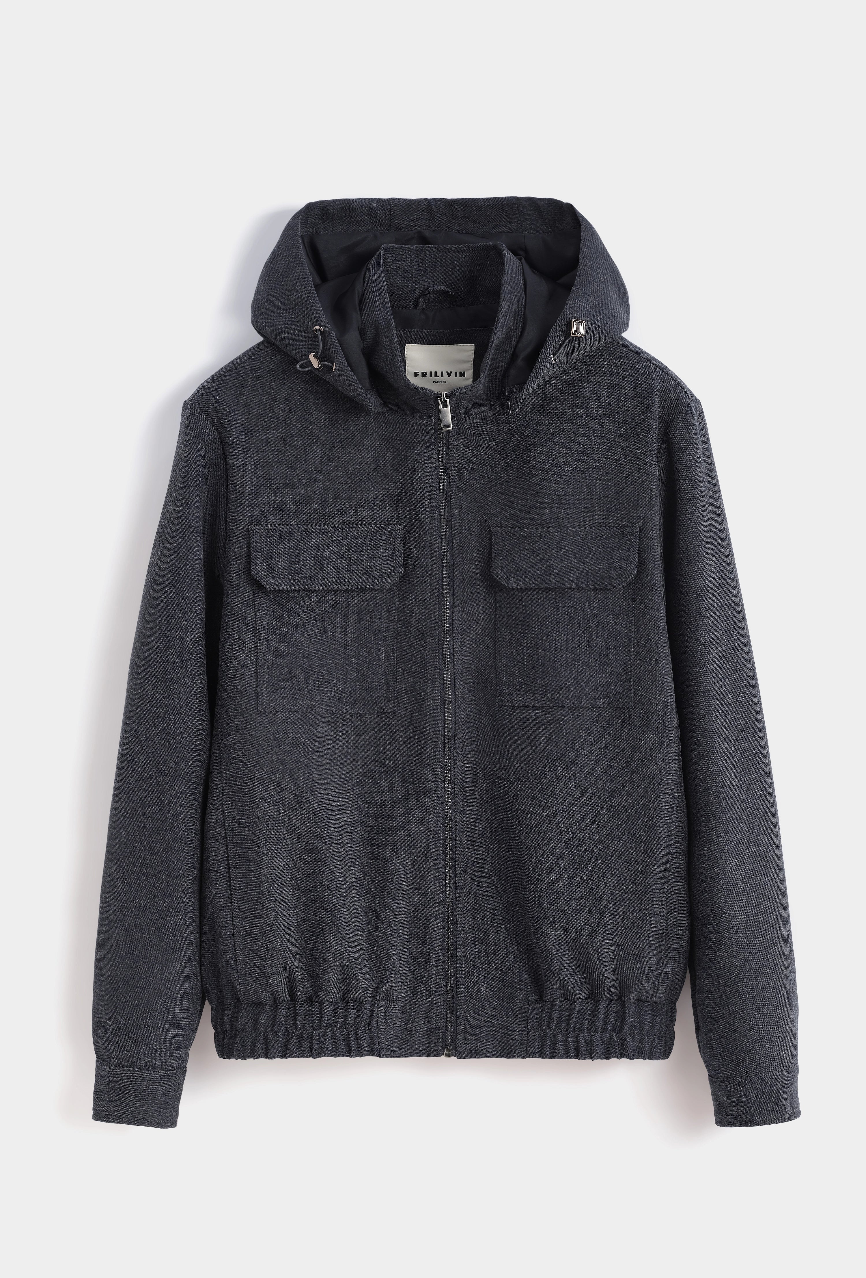 Veste zippée à capuche avec cordons ajustables