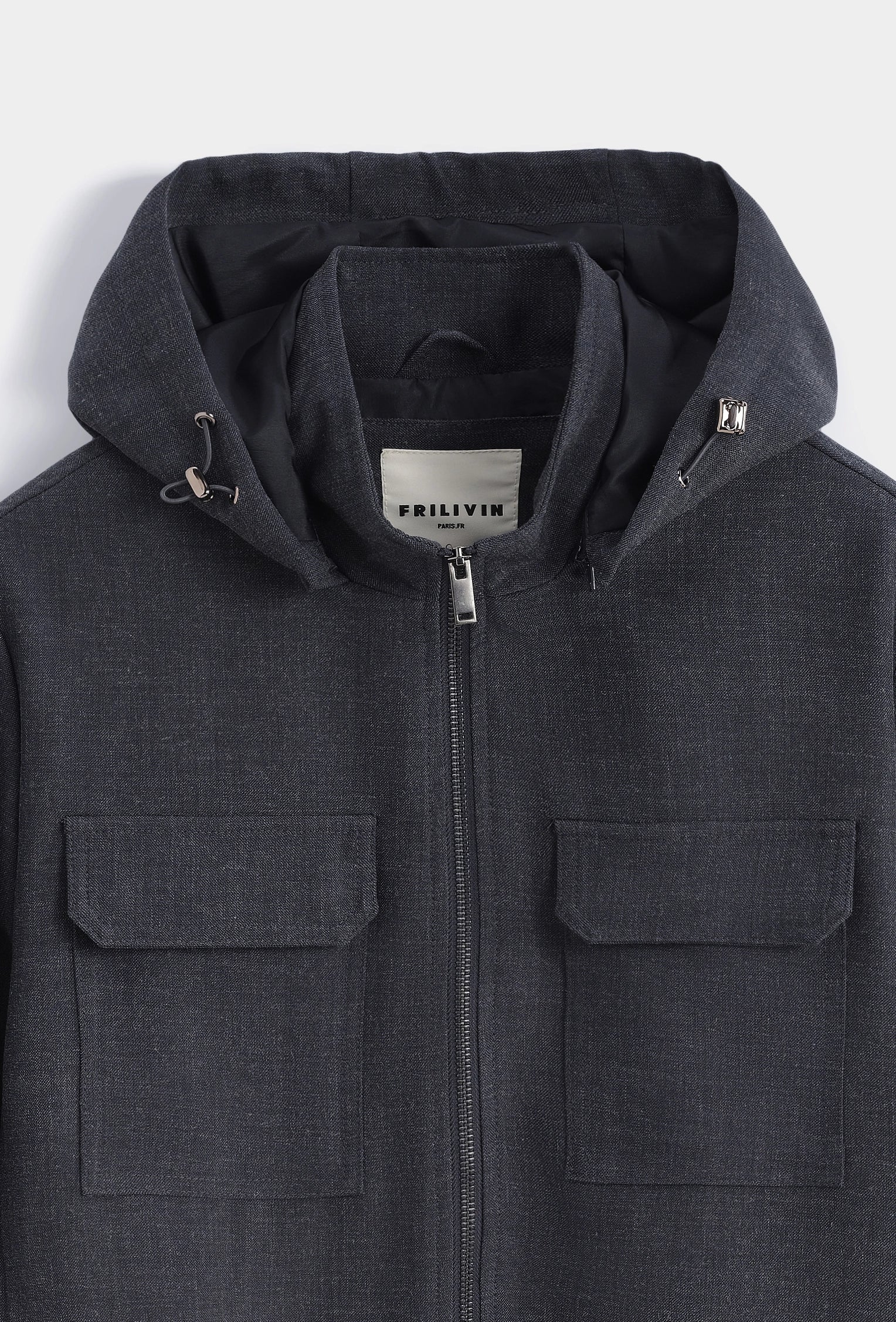 Veste zippée à capuche avec cordons ajustables