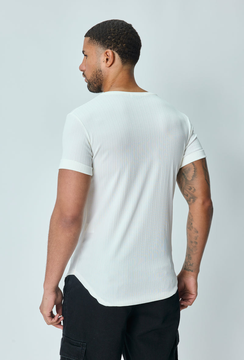 Plain striped short-sleeved t-shirt