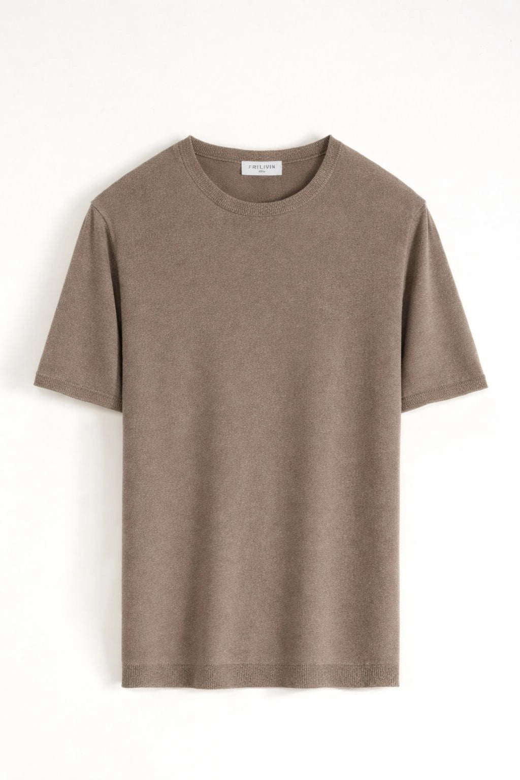 Plain short-sleeved knitted T-shirt