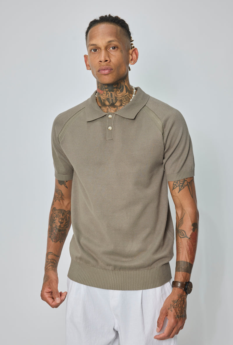 Polo tricoté col rabattu