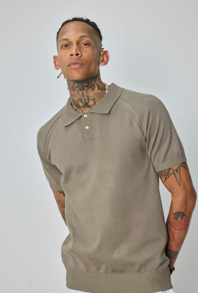 Polo tricoté col rabattu
