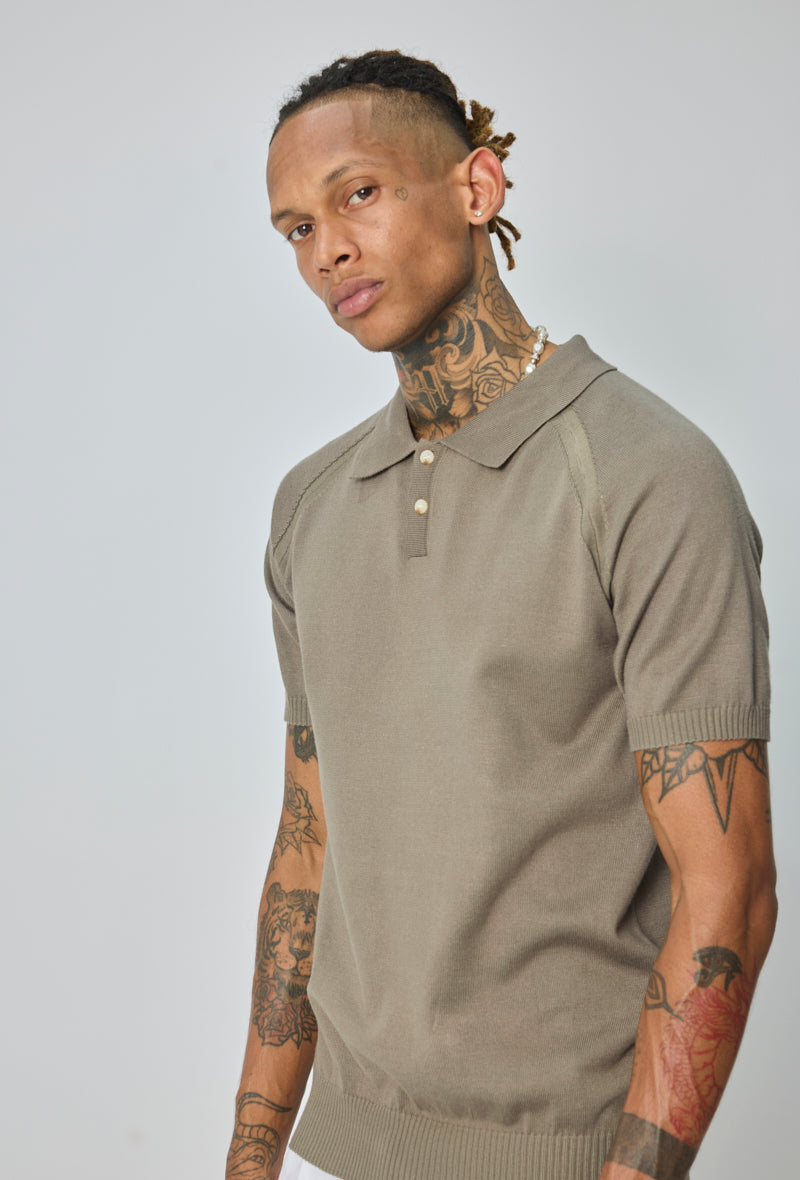 Polo tricoté col rabattu