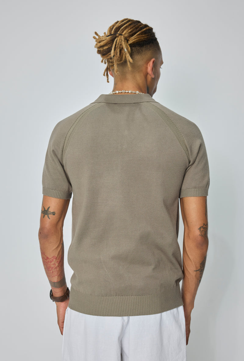 Polo tricoté col rabattu
