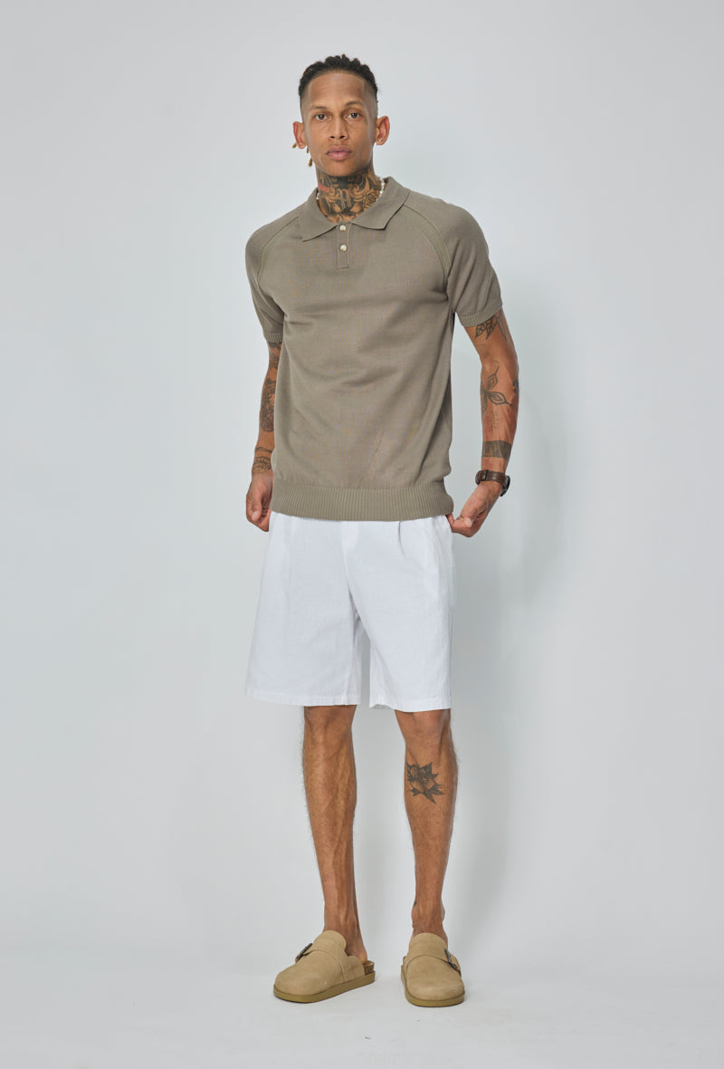 Polo tricoté col rabattu