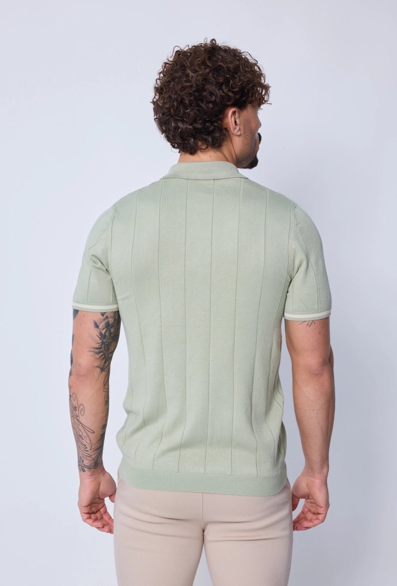 Pull à col chemise zippé