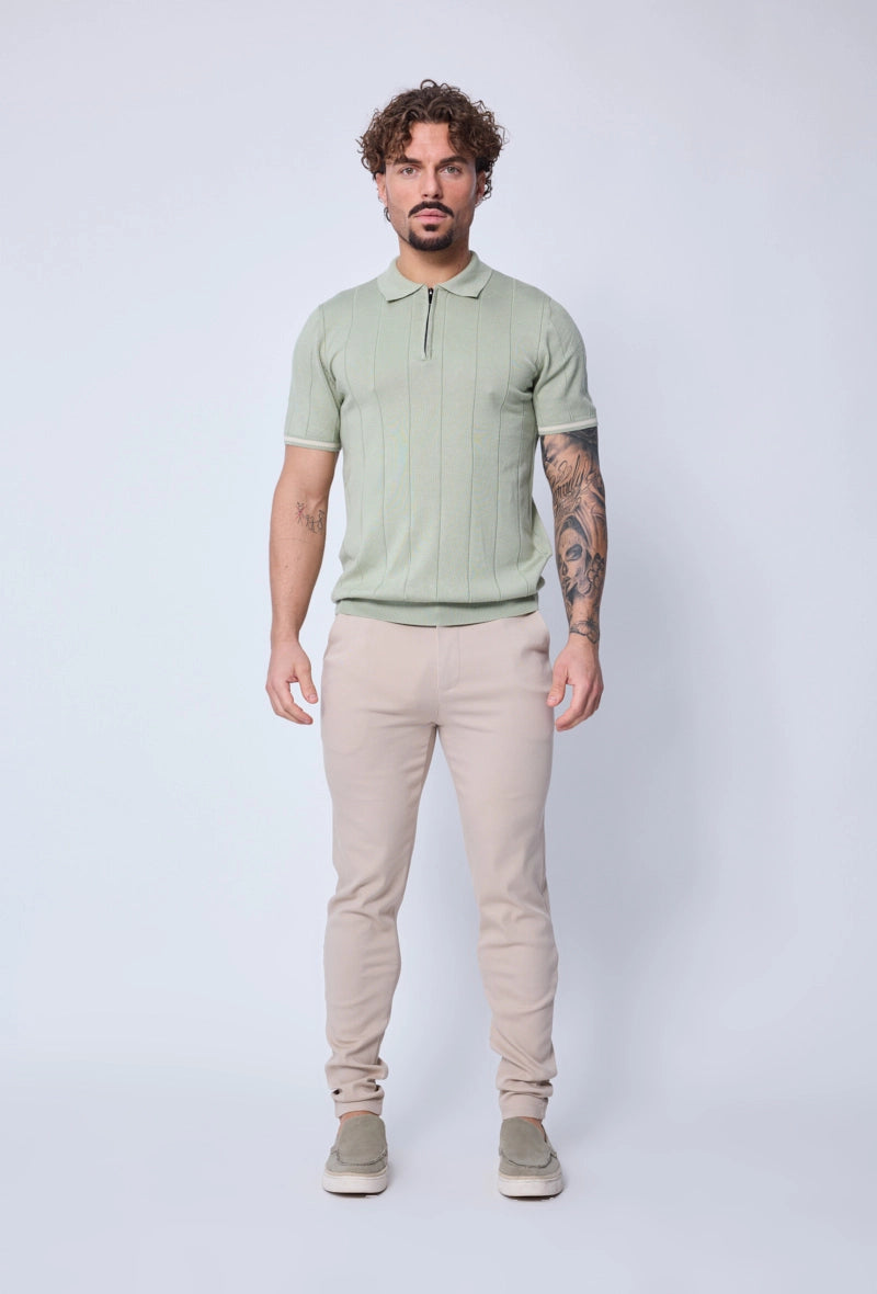 Pull à col chemise zippé