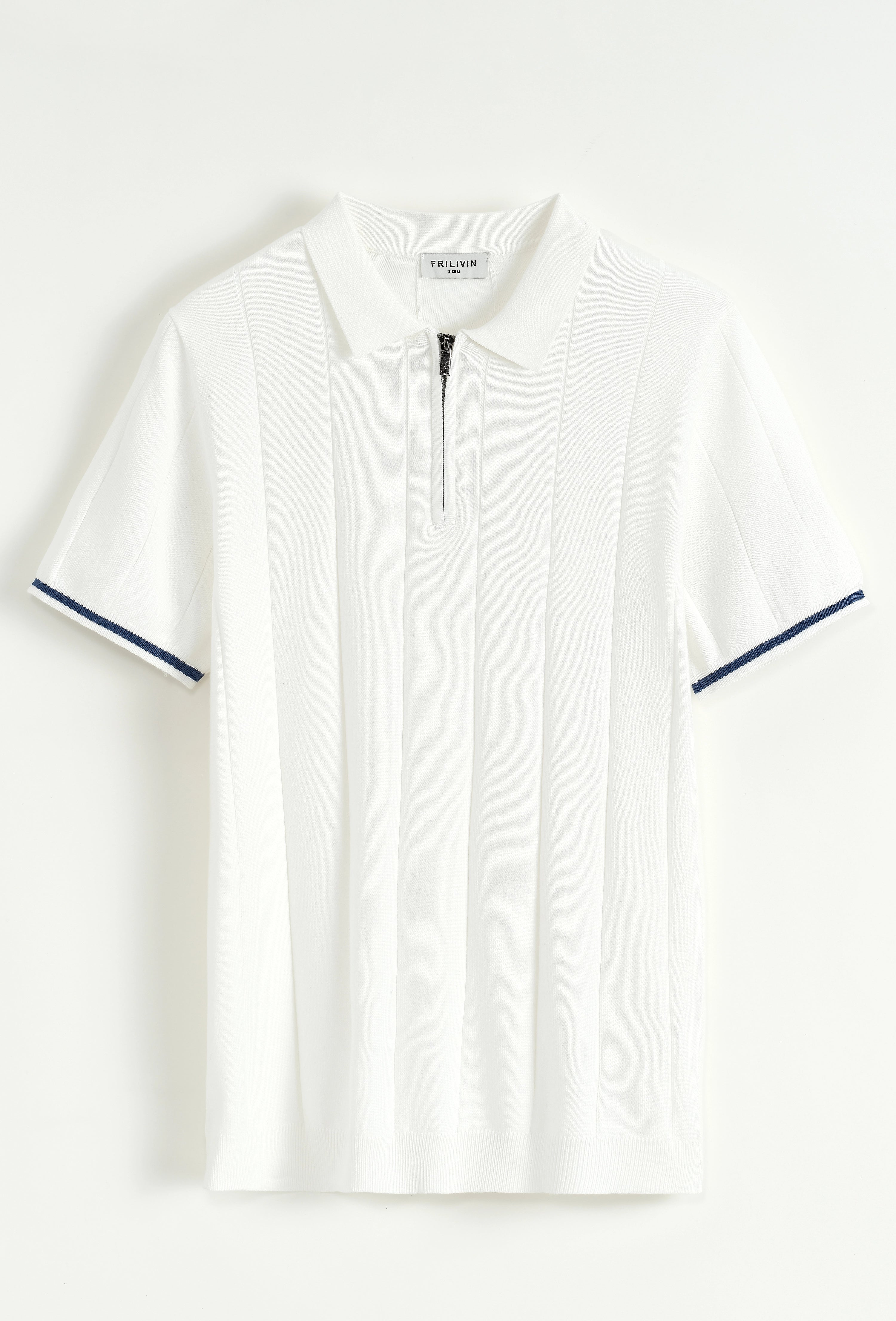 Pull à col chemise zippé
