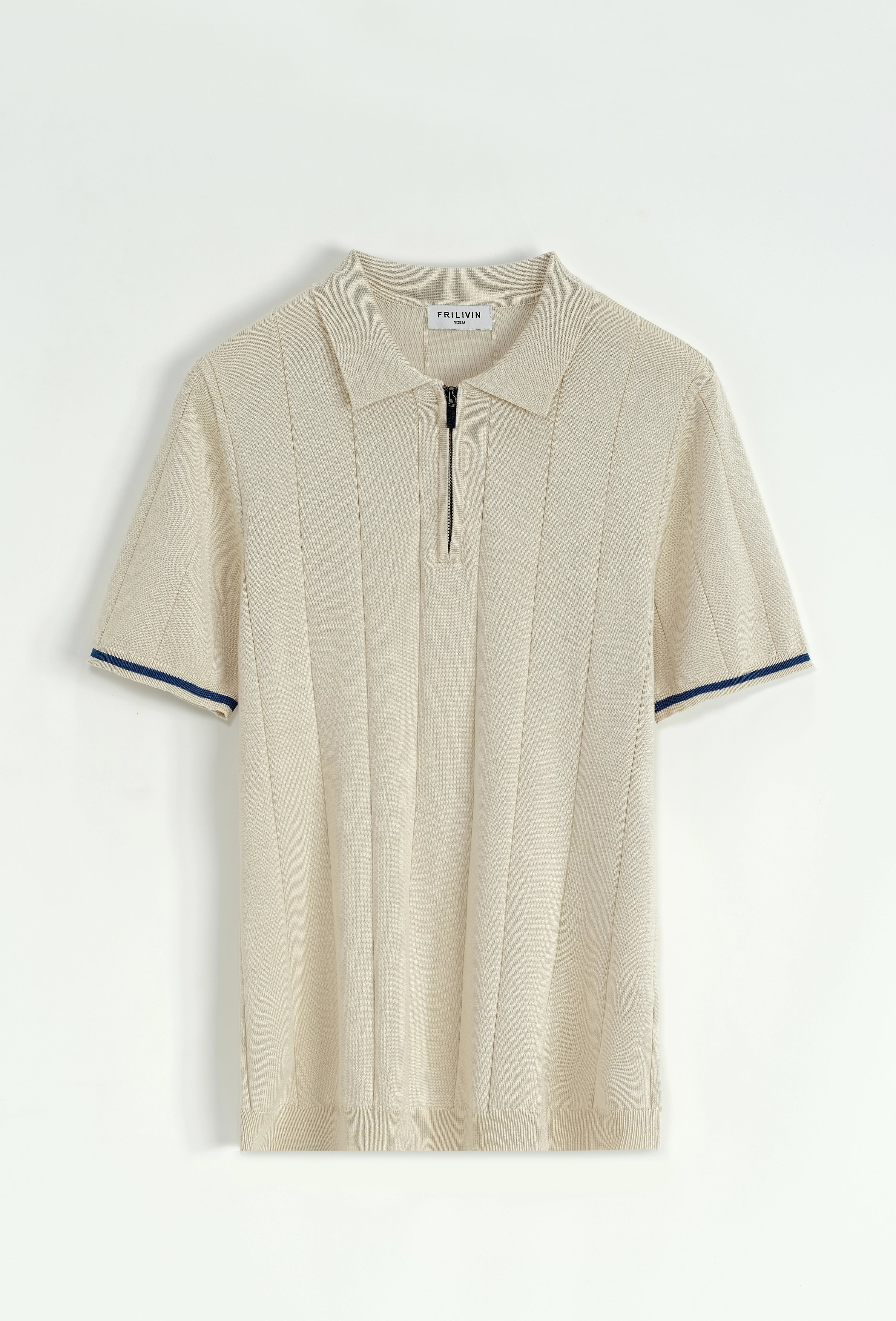 Pull à col chemise zippé