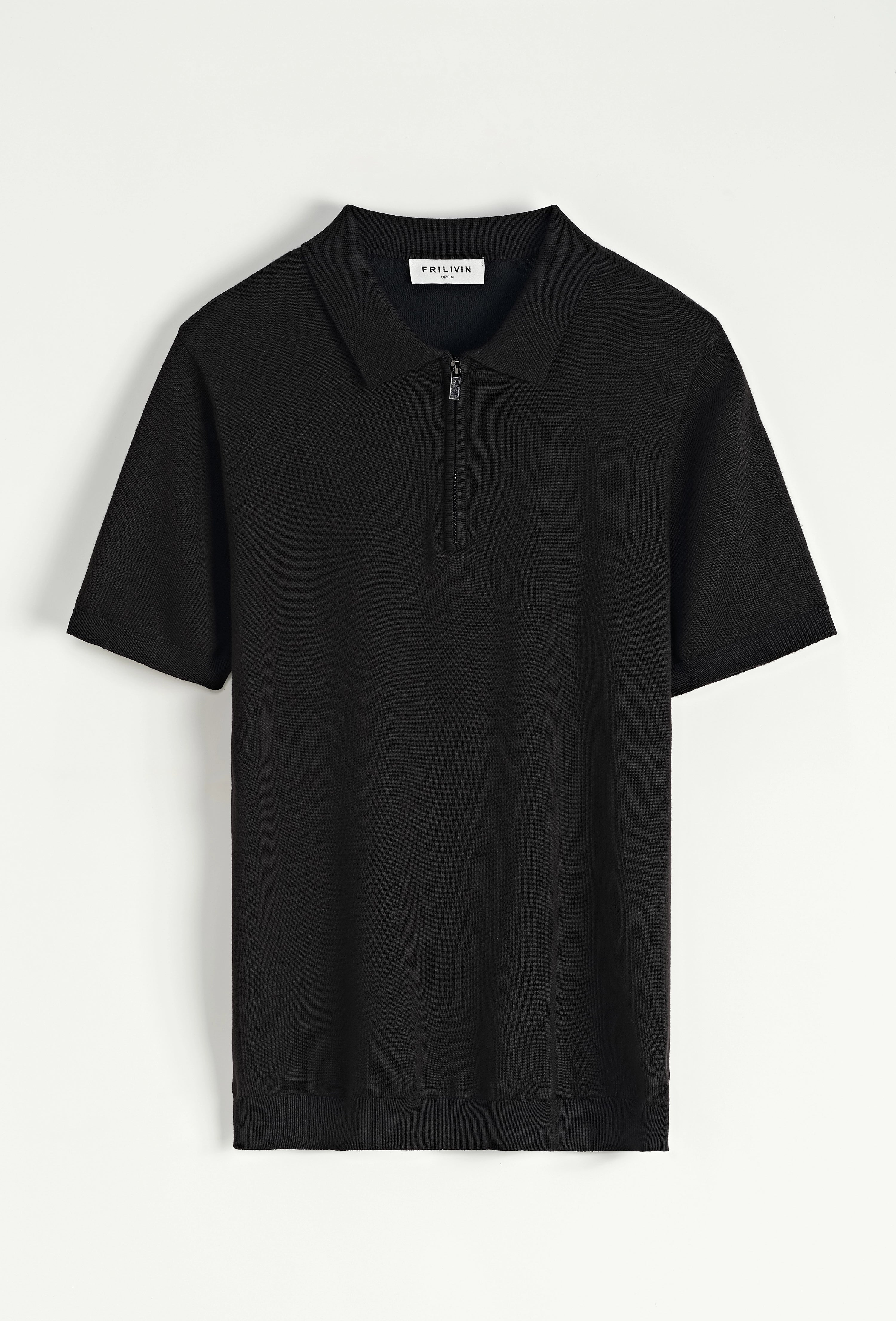 Pull à col chemise zipé