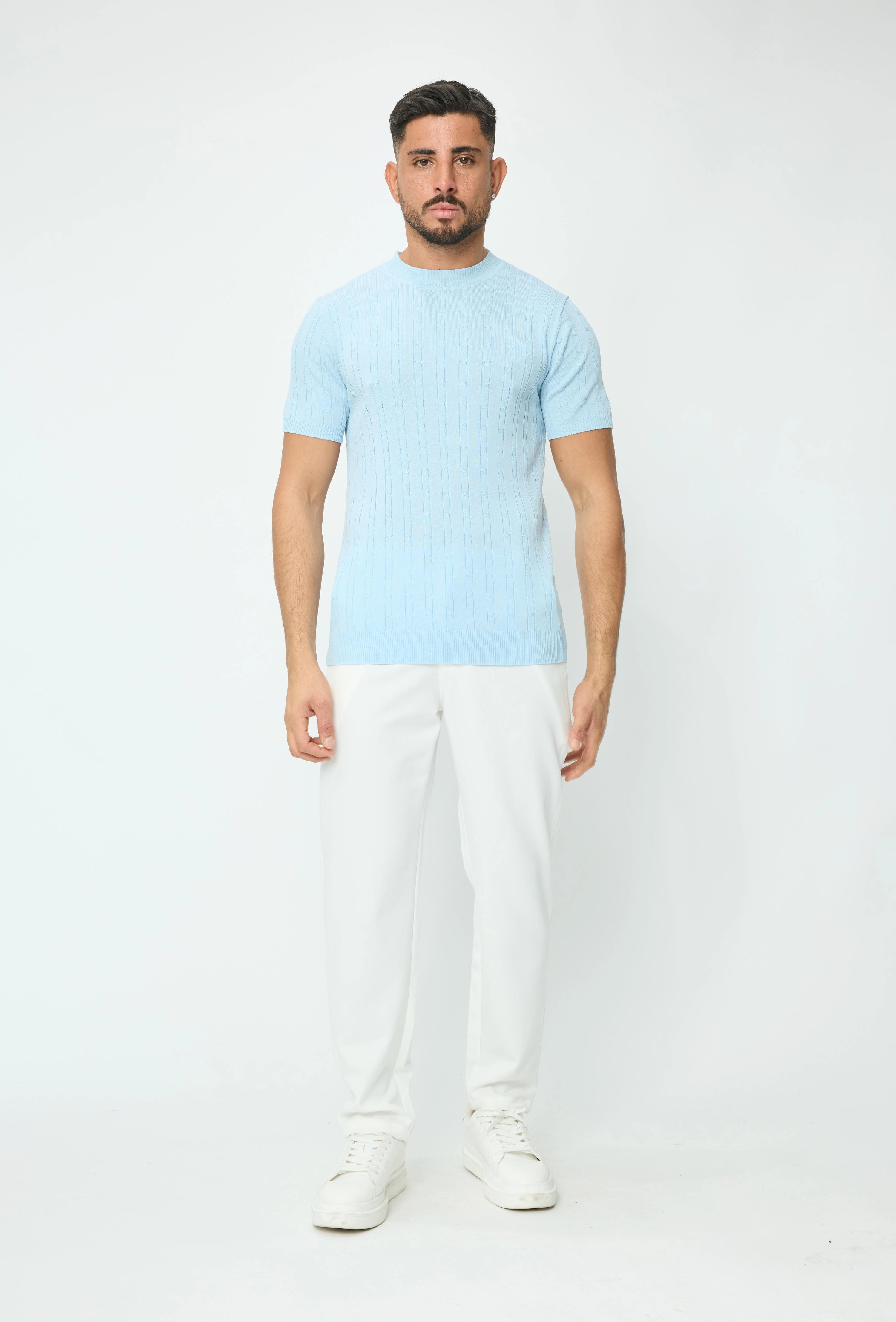 Pull en maille à manches courtes