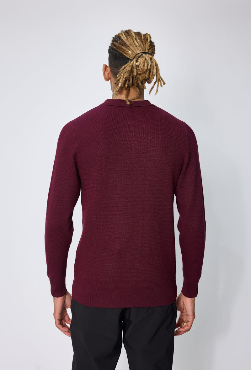 Pull polo zippé ajusté