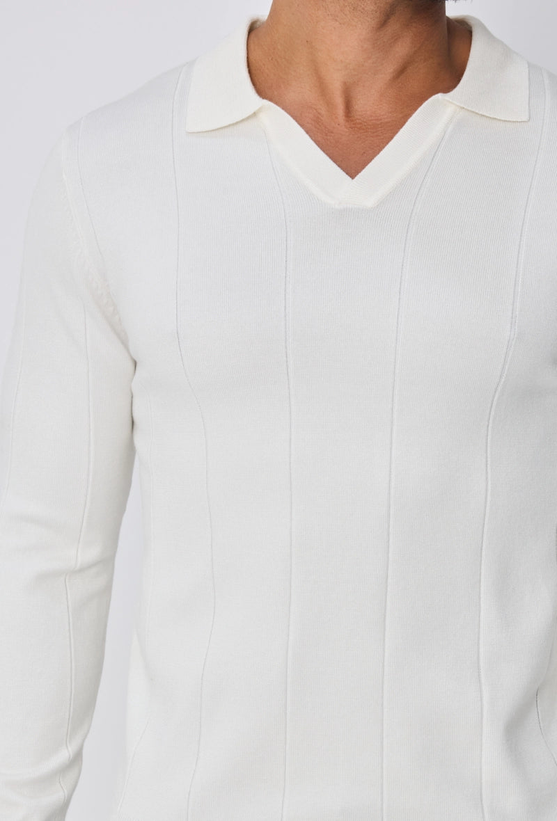 Pull manches longues col v