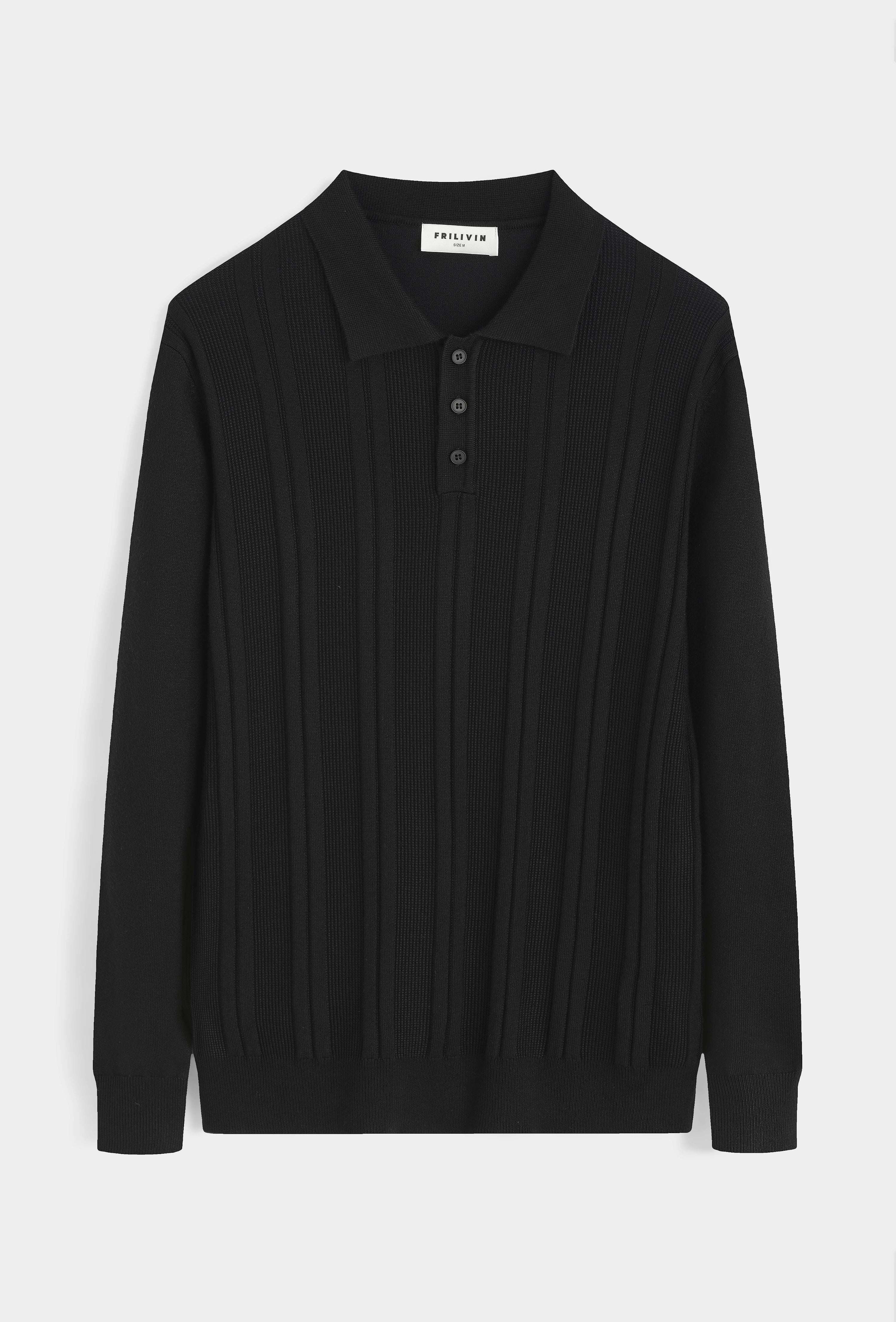 Polo à rayures texturées