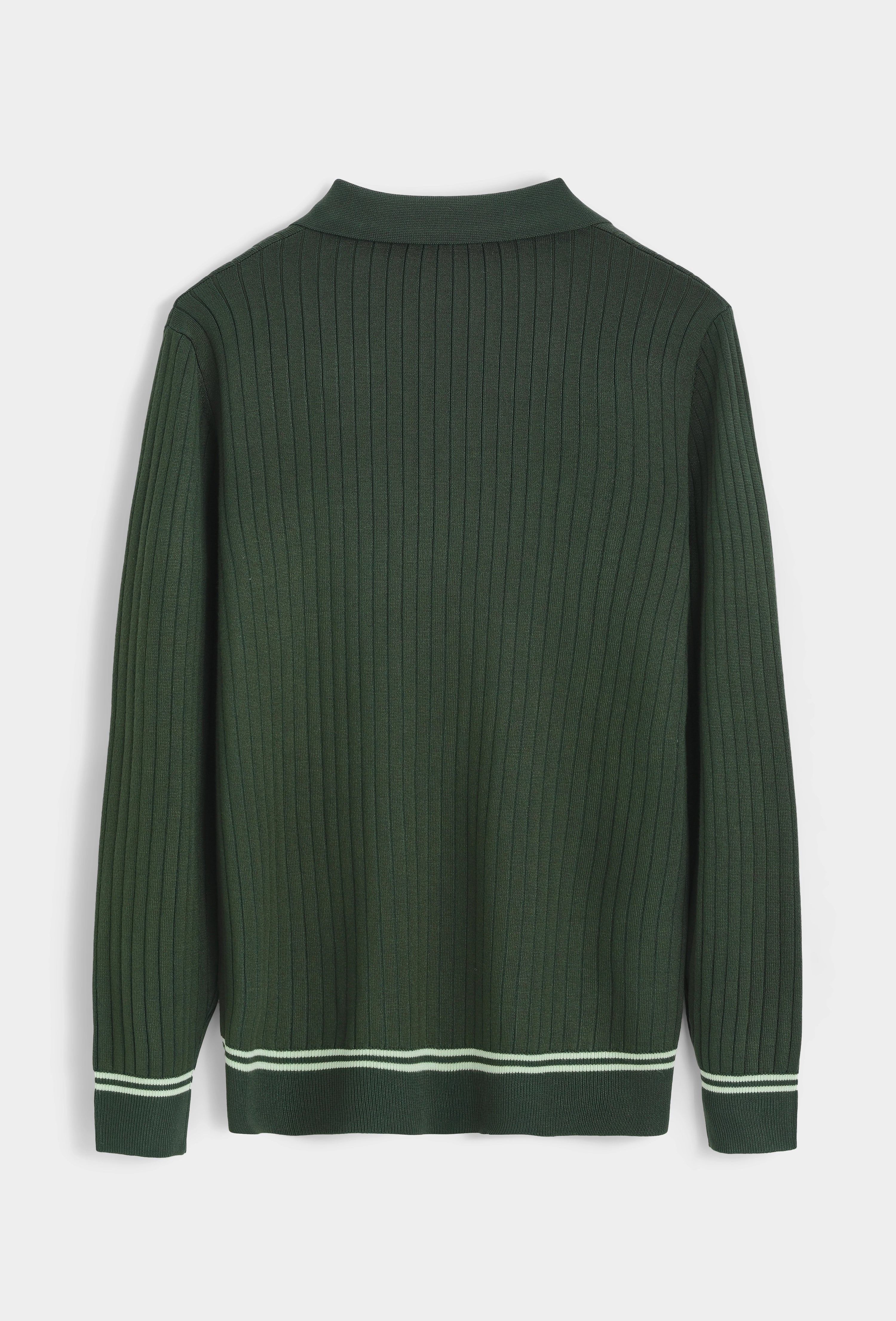 Polo à col en v avec rayures texturées