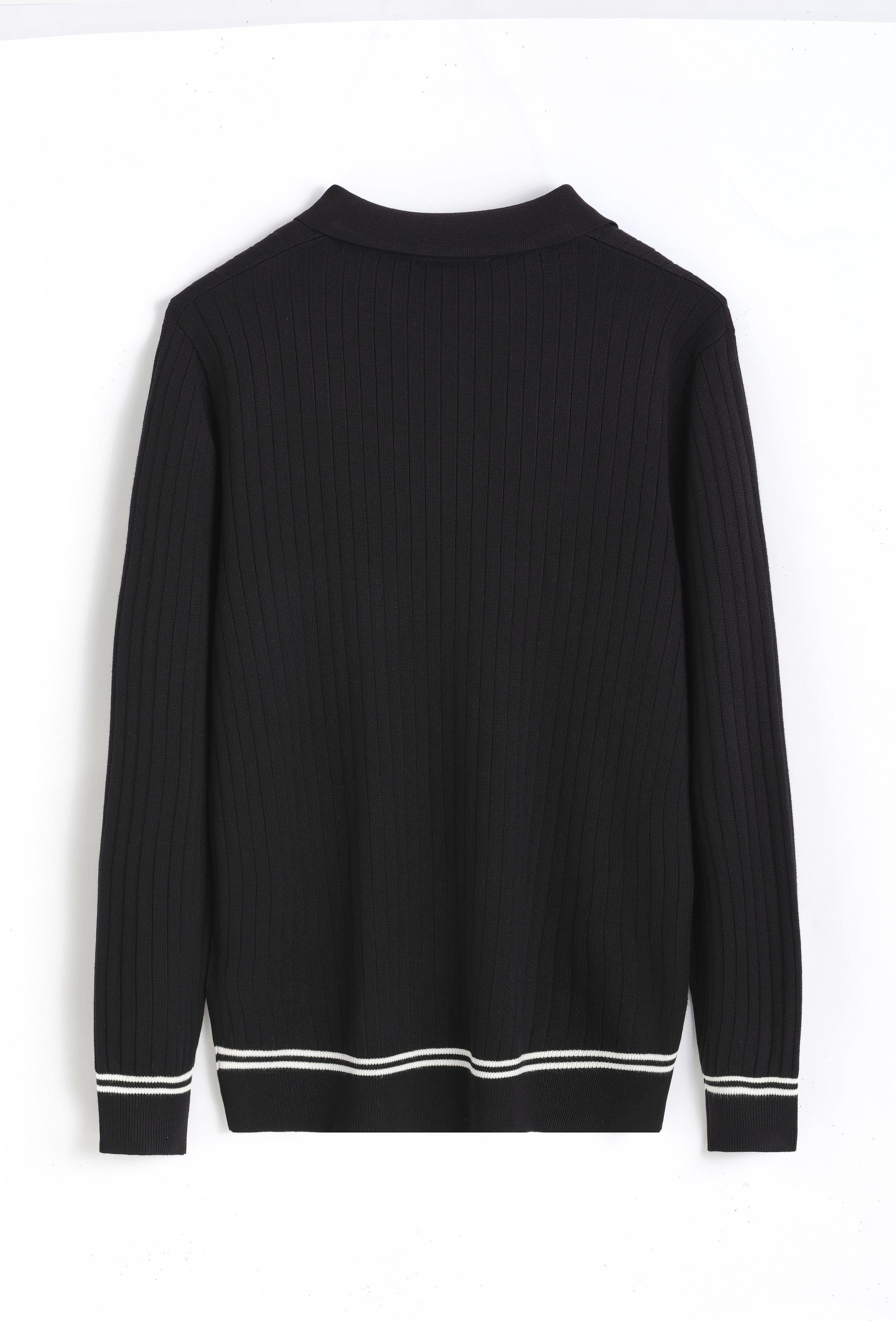 Polo à col en v avec rayures texturées