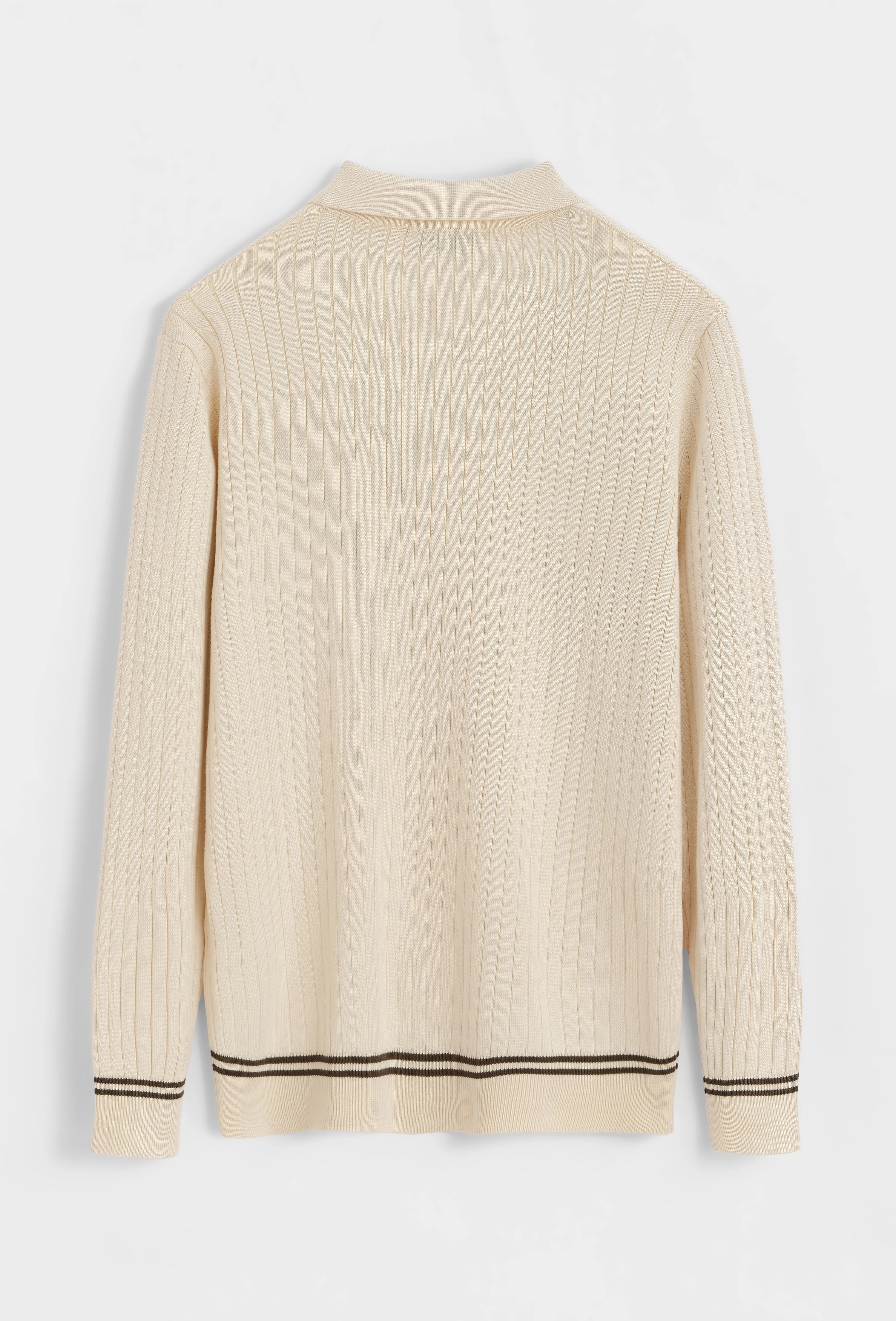 Polo à col en v avec rayures texturées