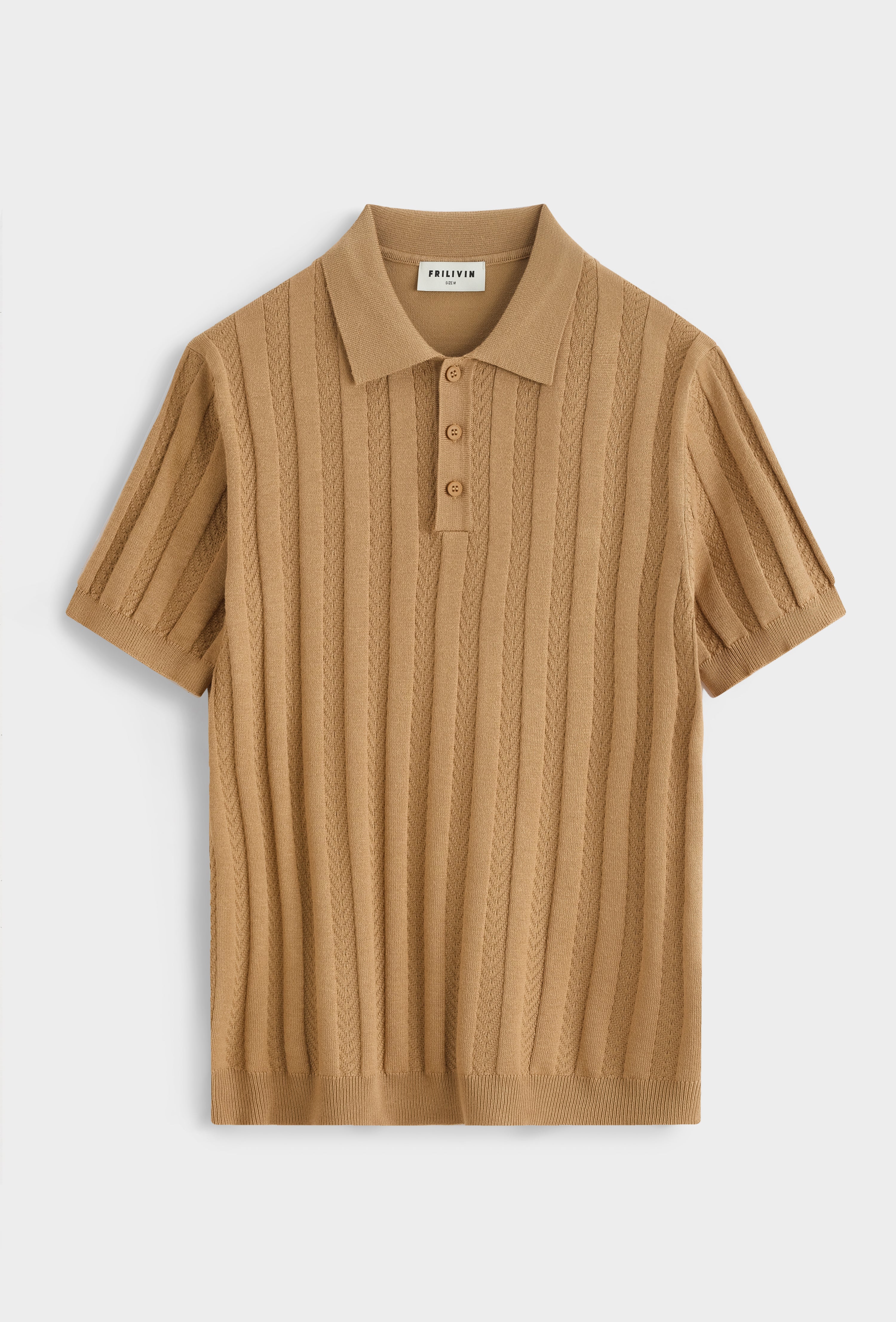 Polo tricot torsadé casual