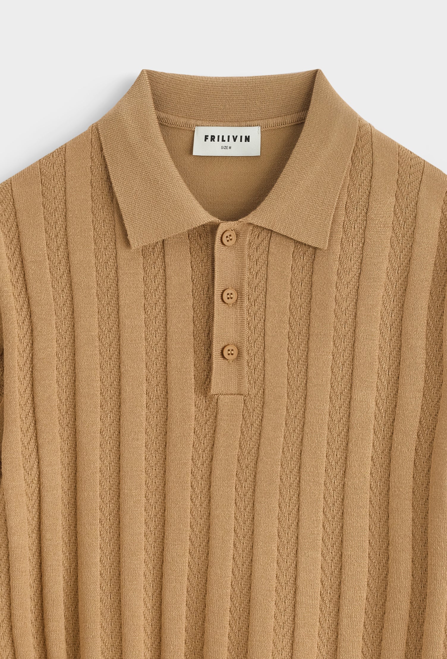 Polo tricot torsadé casual