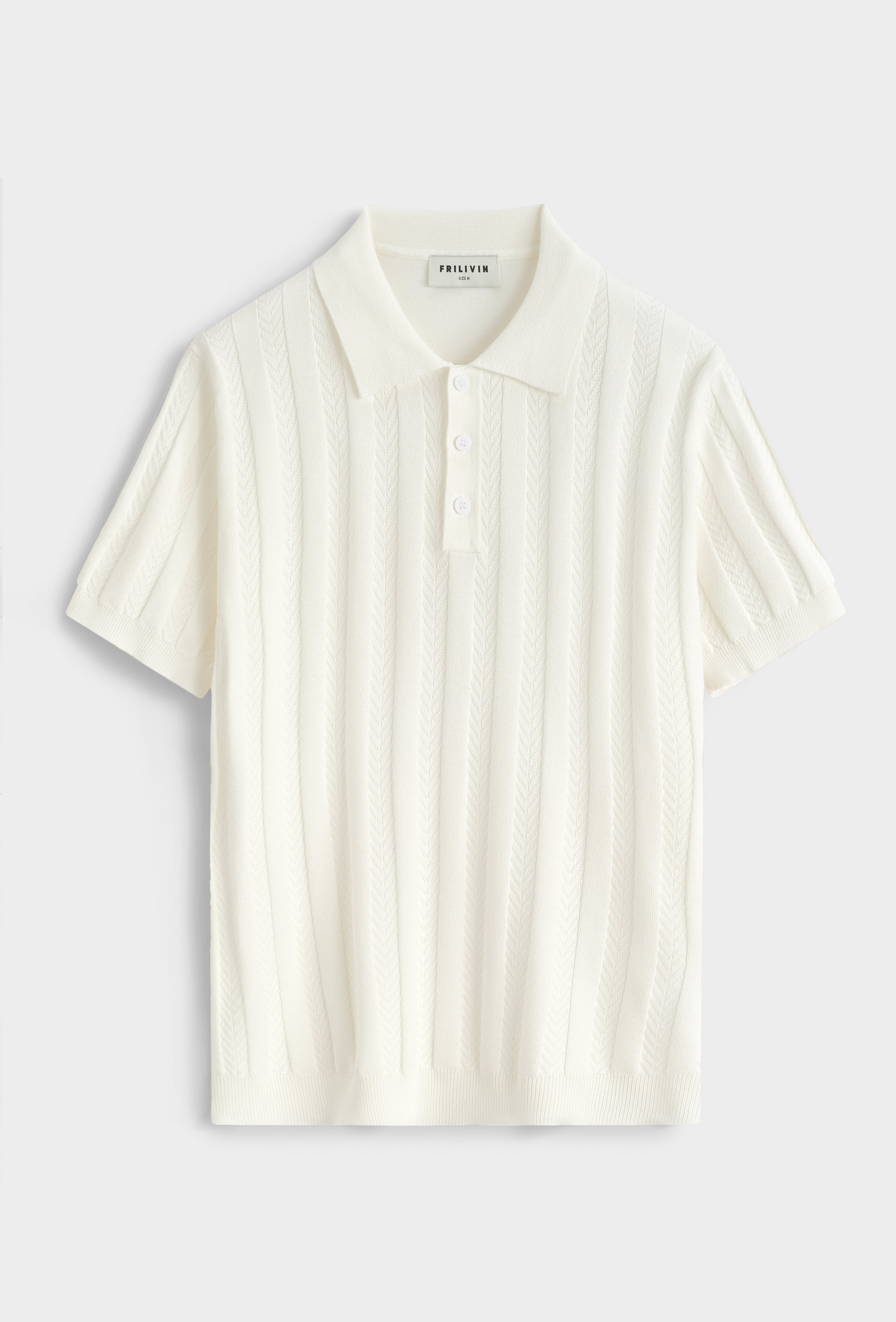 Polo tricot torsadé casual
