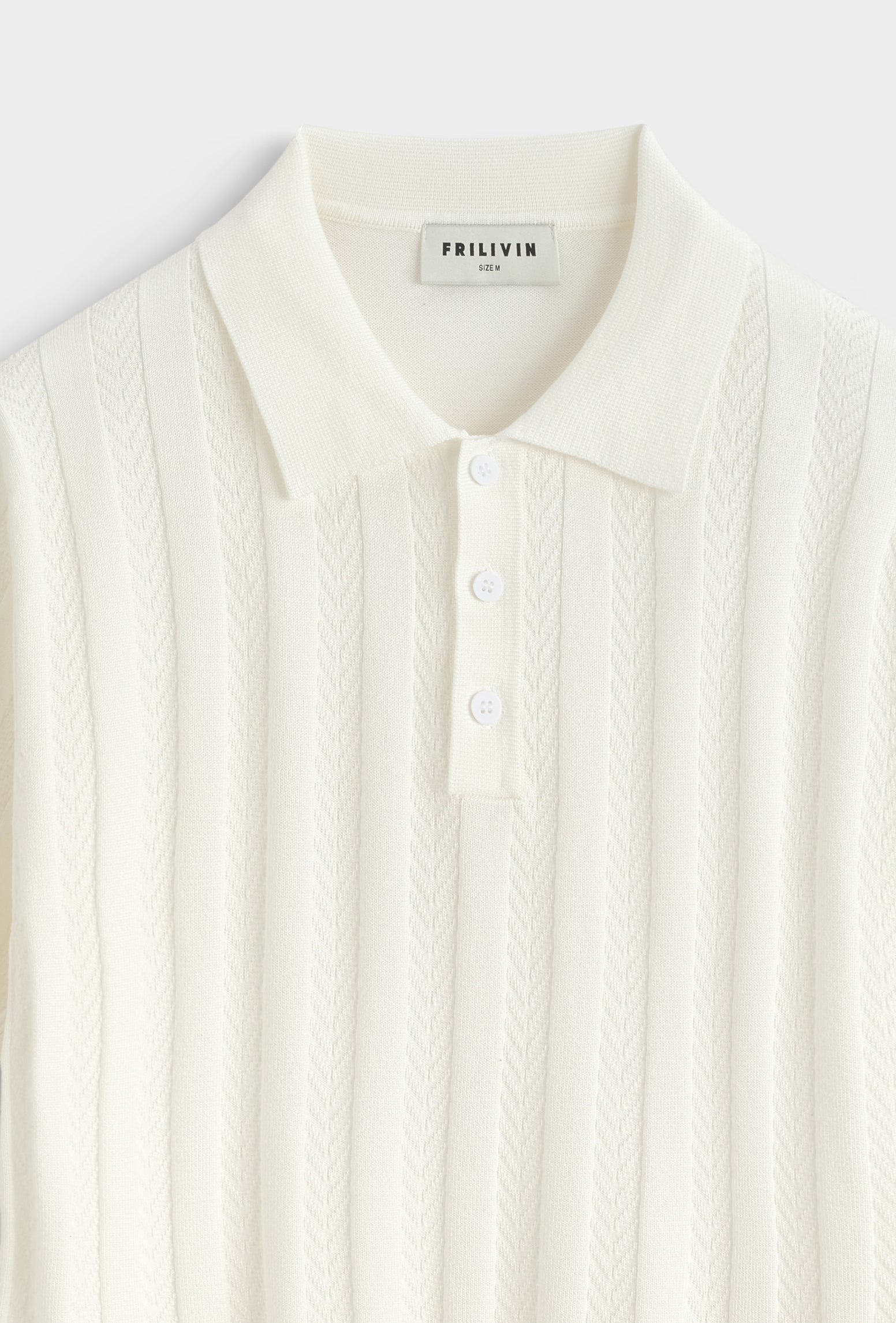 Polo tricot torsadé casual