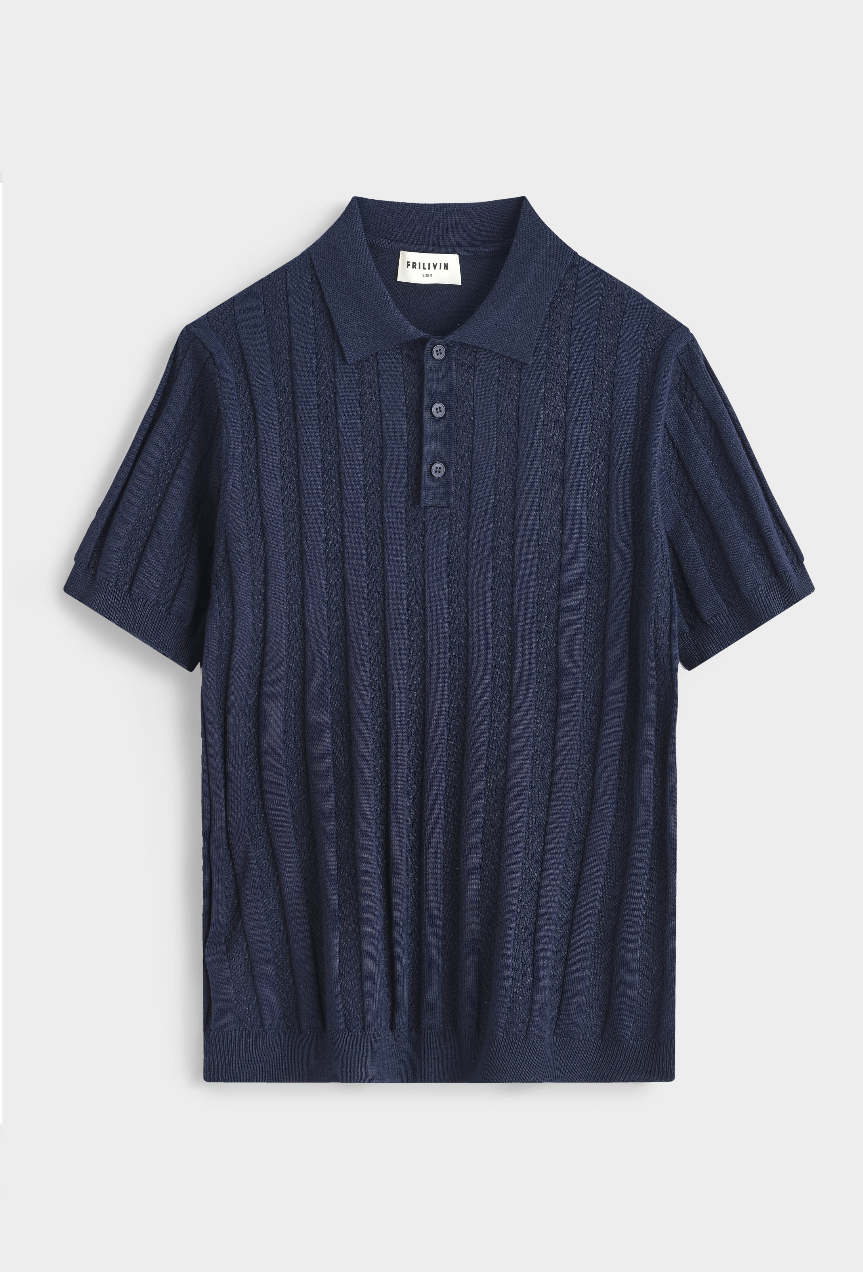 Polo tricot torsadé casual