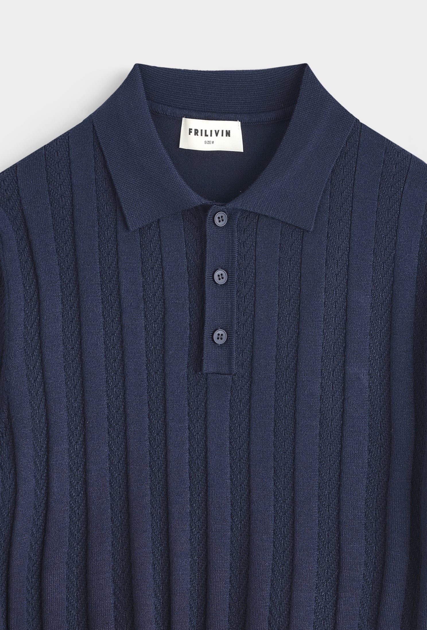 Polo tricot torsadé casual