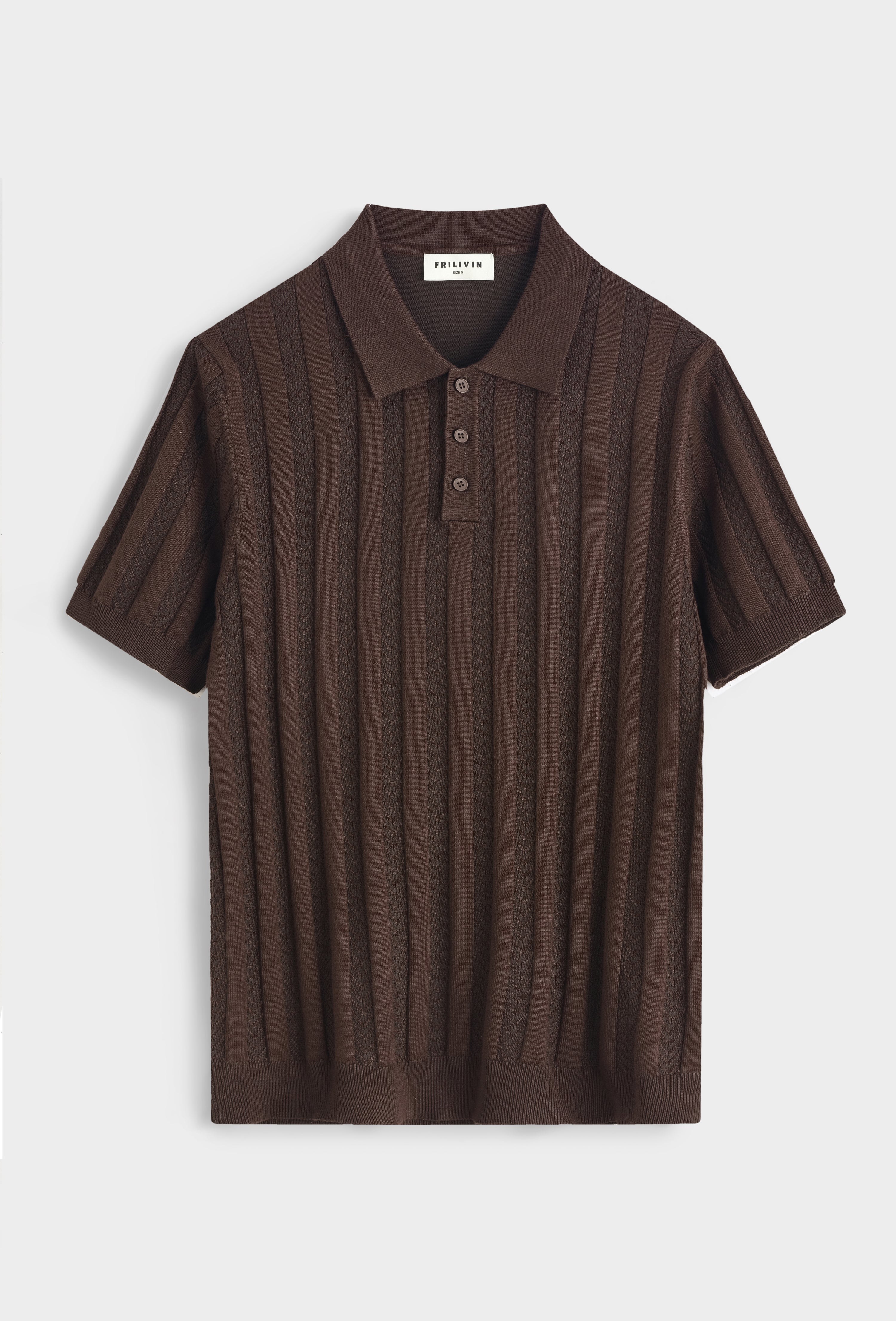 Polo tricot torsadé casual