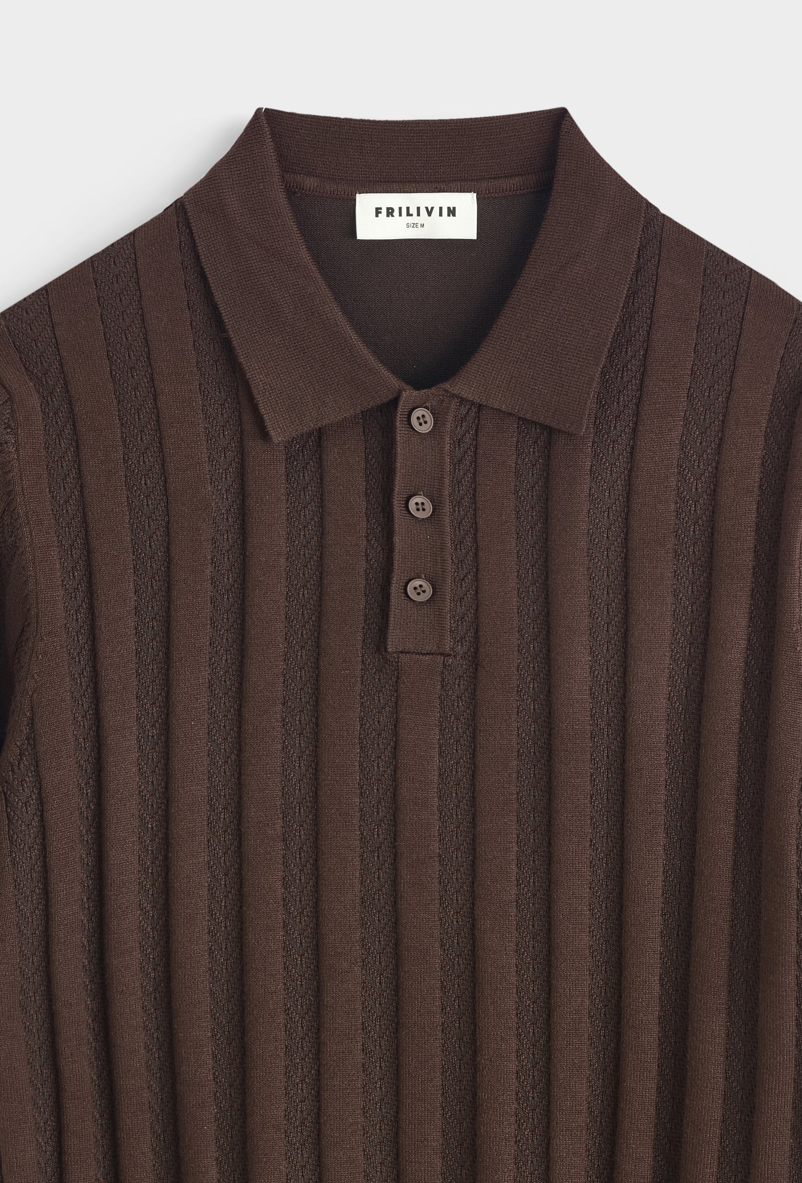 Polo tricot torsadé casual