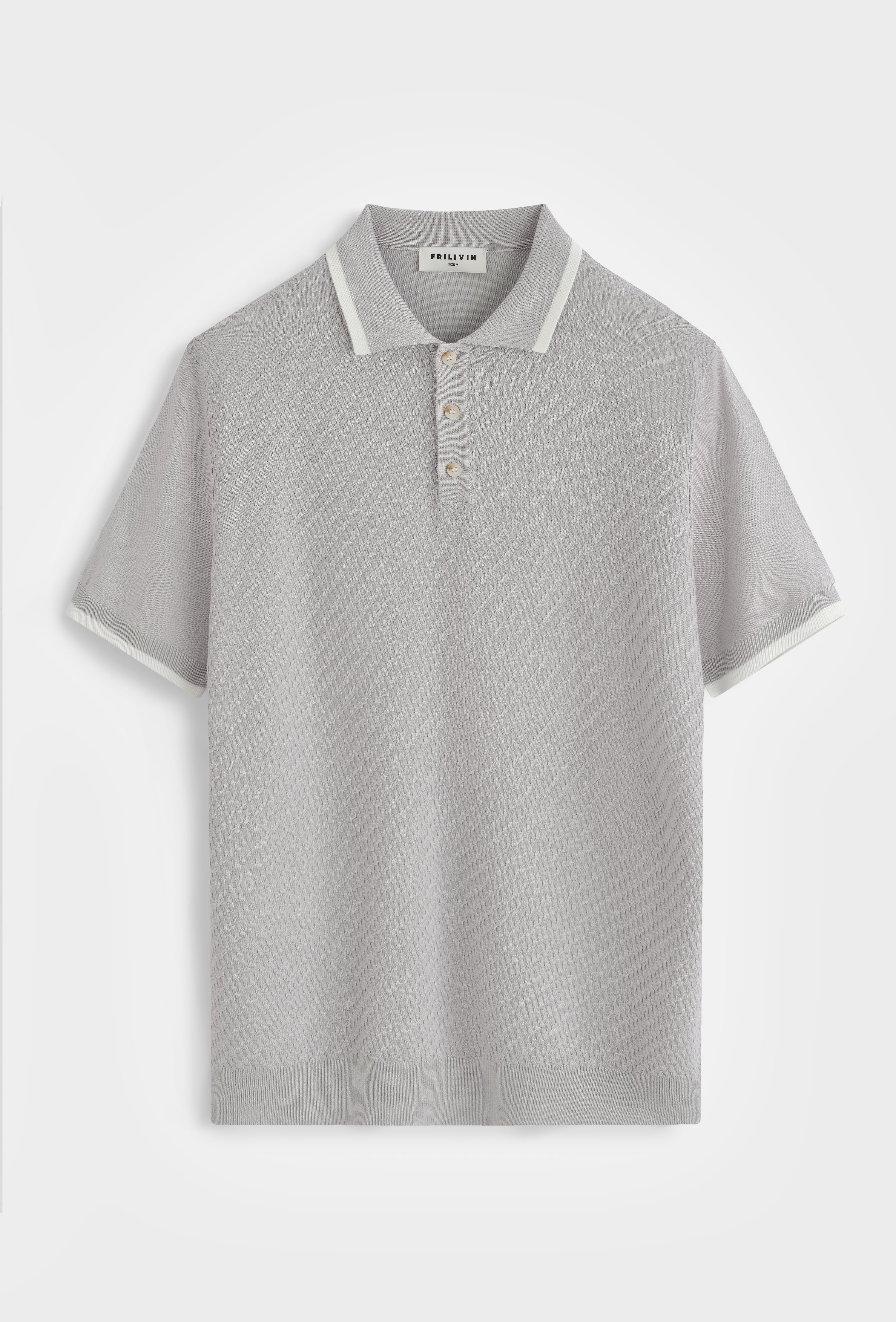 Polo maille texturée