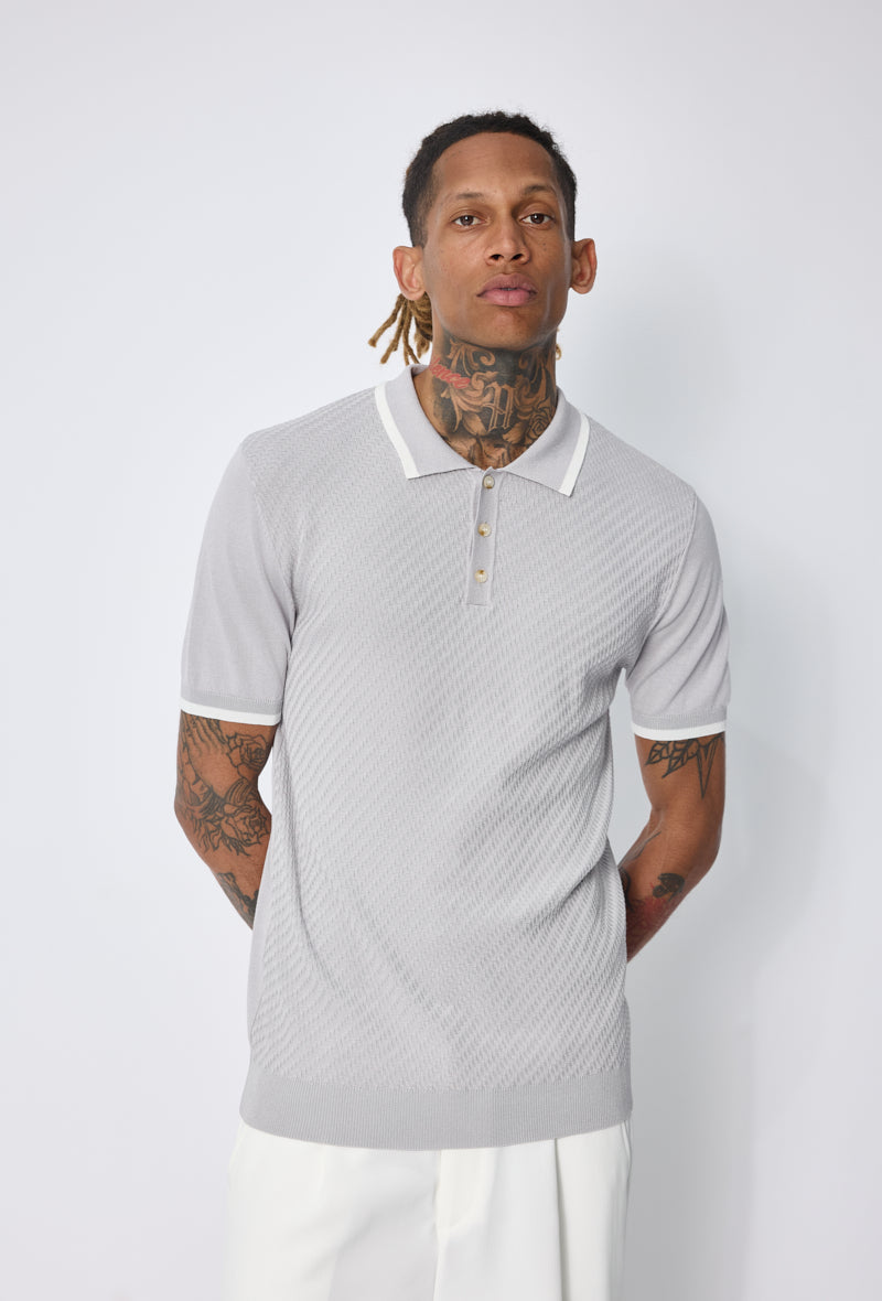 Polo tricoté texturé premium