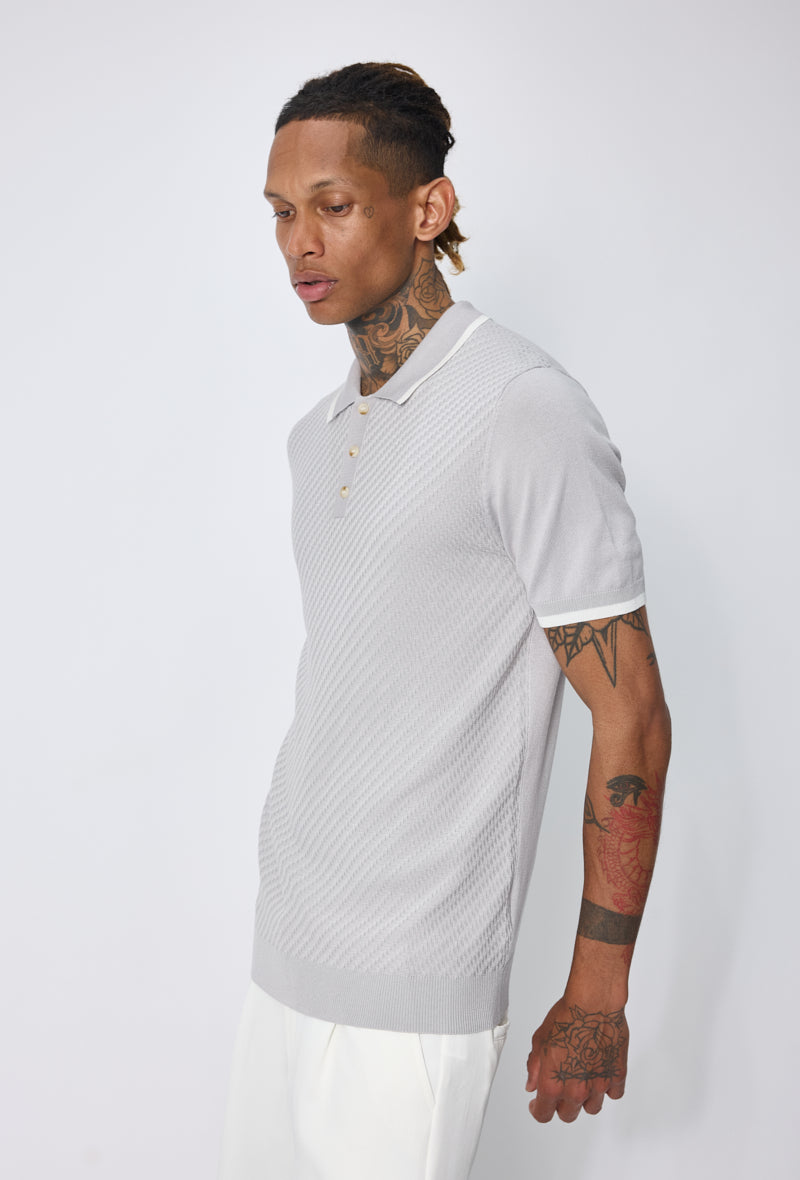 Polo tricoté texturé premium