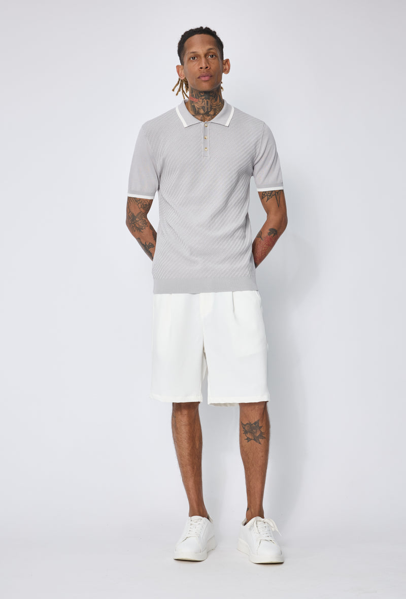 Polo tricoté texturé premium
