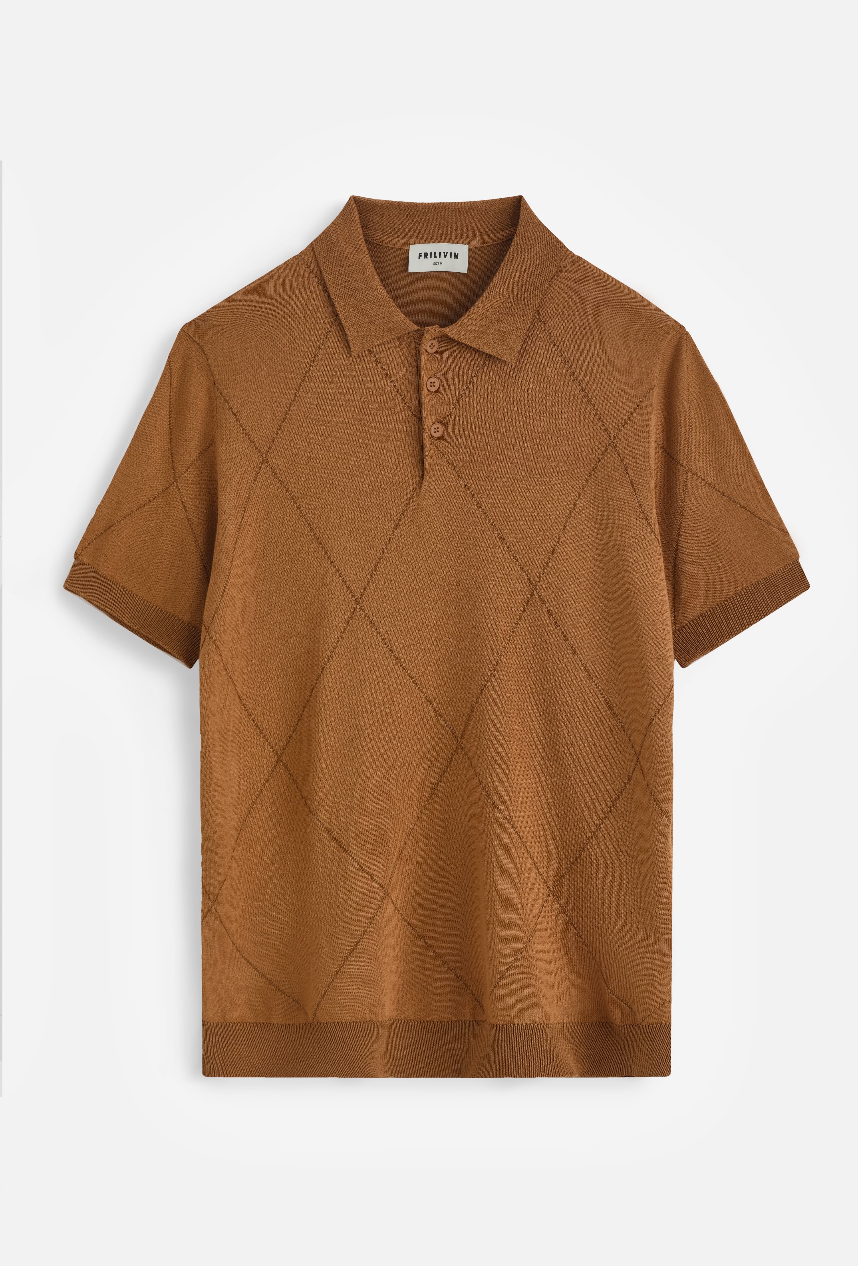 Polo tricoté motif losange