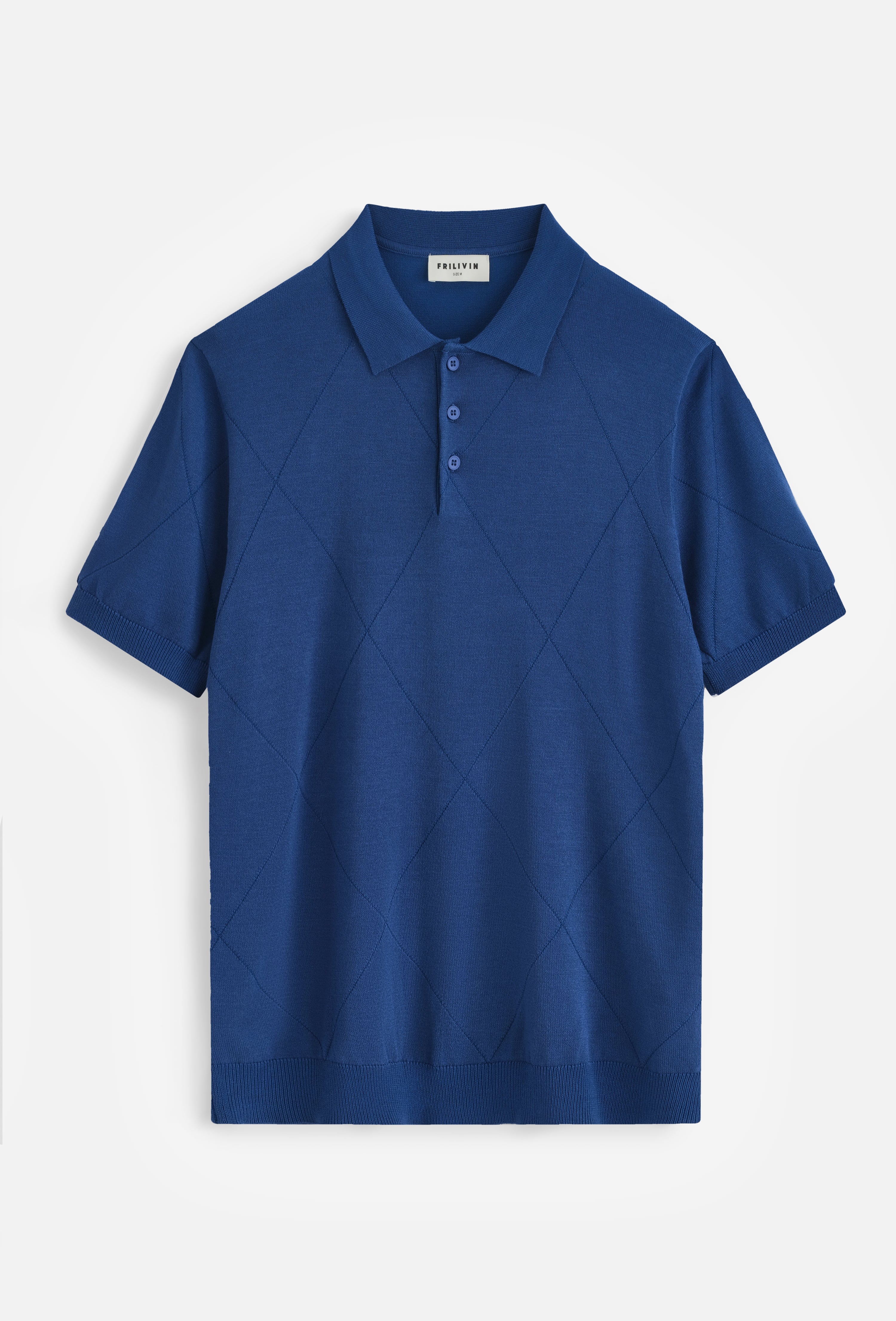 Polo tricoté motif losange