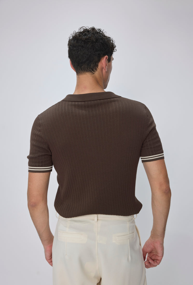 Polo col ouvert tricoté