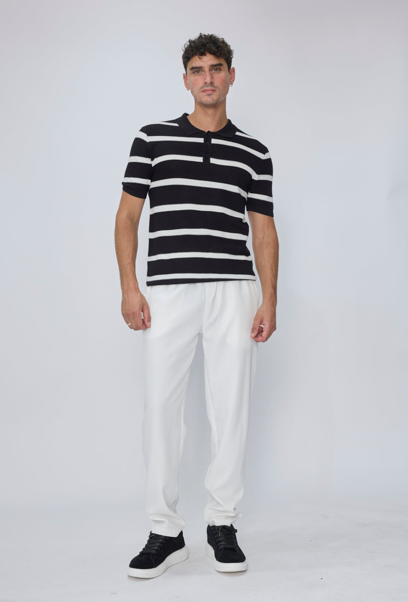 Polo rayé tricoté casual