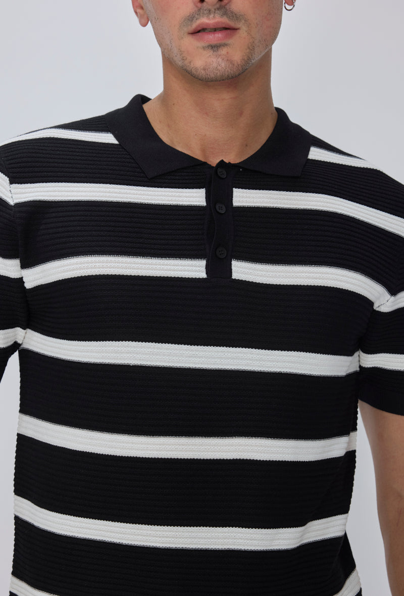 Polo rayé tricoté casual