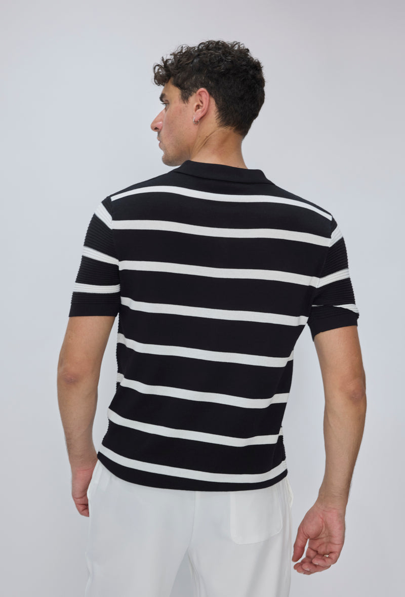 Polo rayé tricoté casual