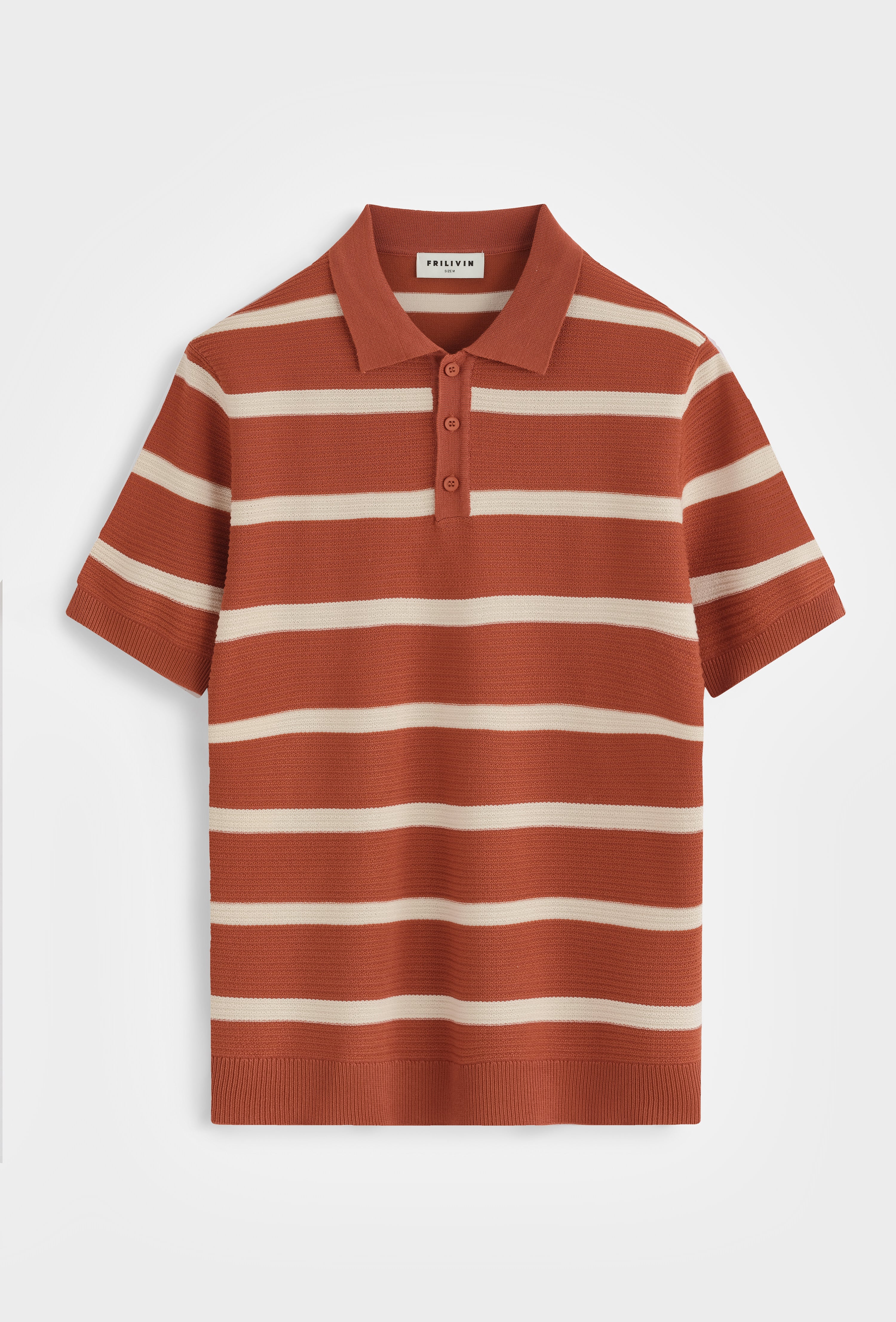 Polo rayé tricoté casual
