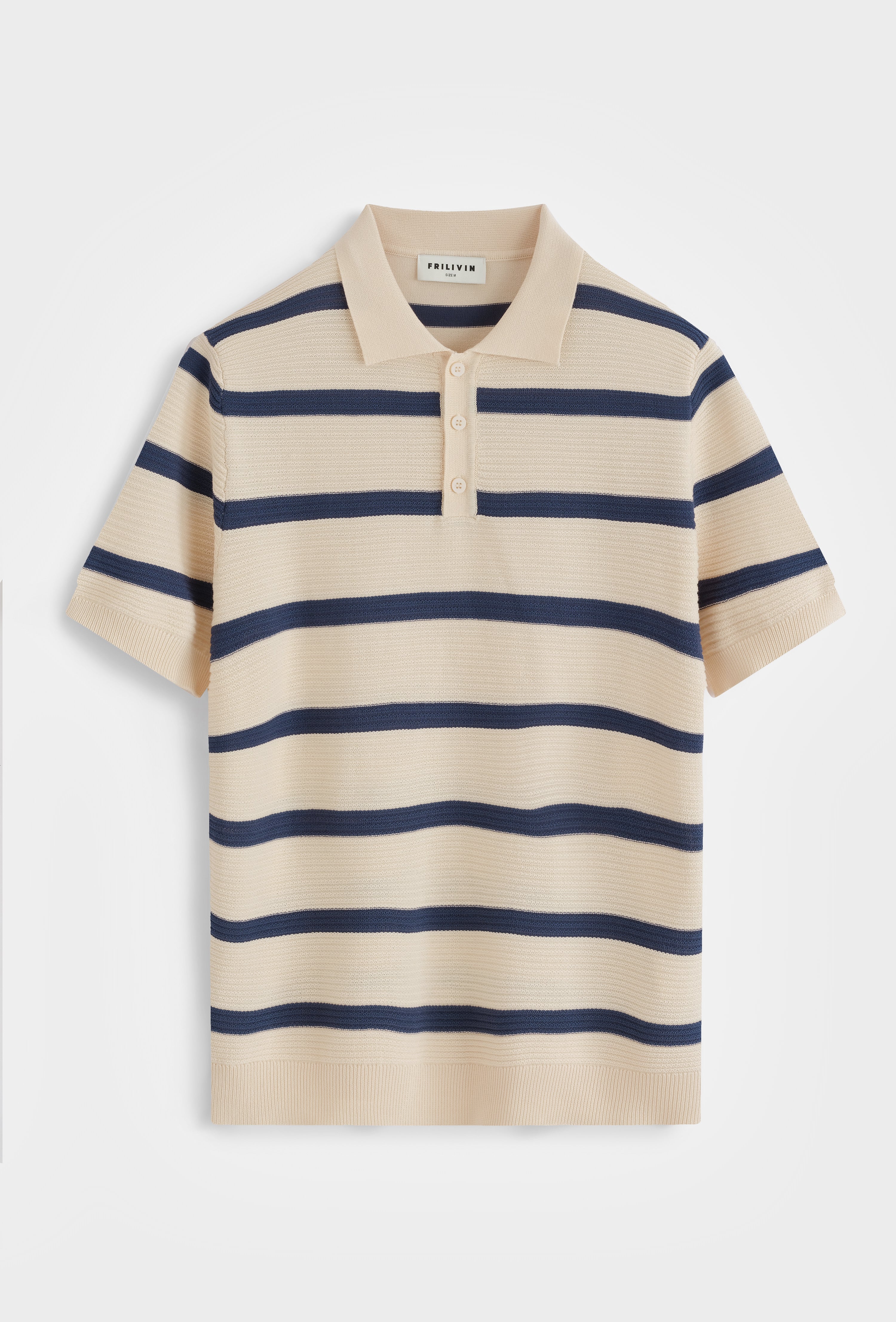 Polo rayé tricoté casual