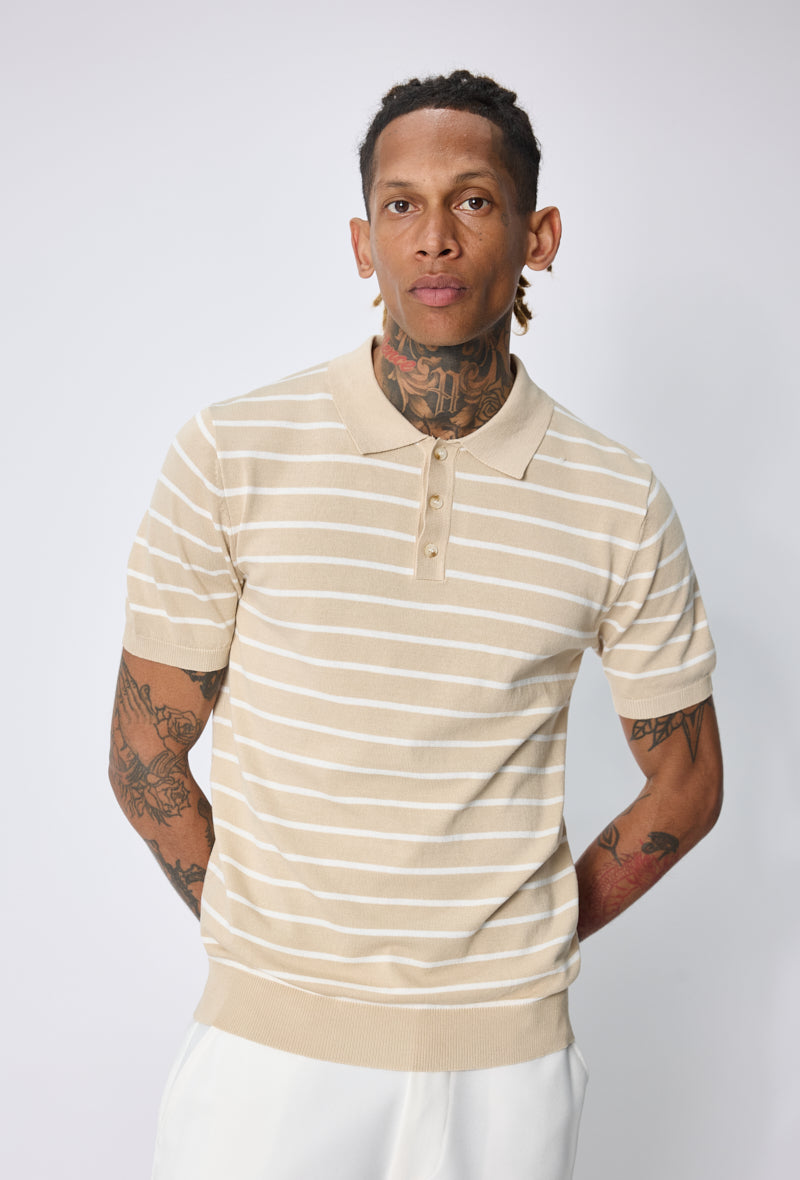Polo tricoté rayé casual