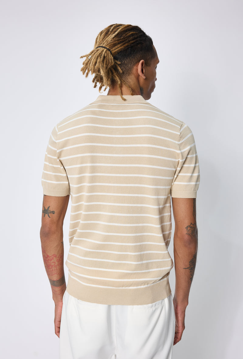 Polo tricoté rayé casual