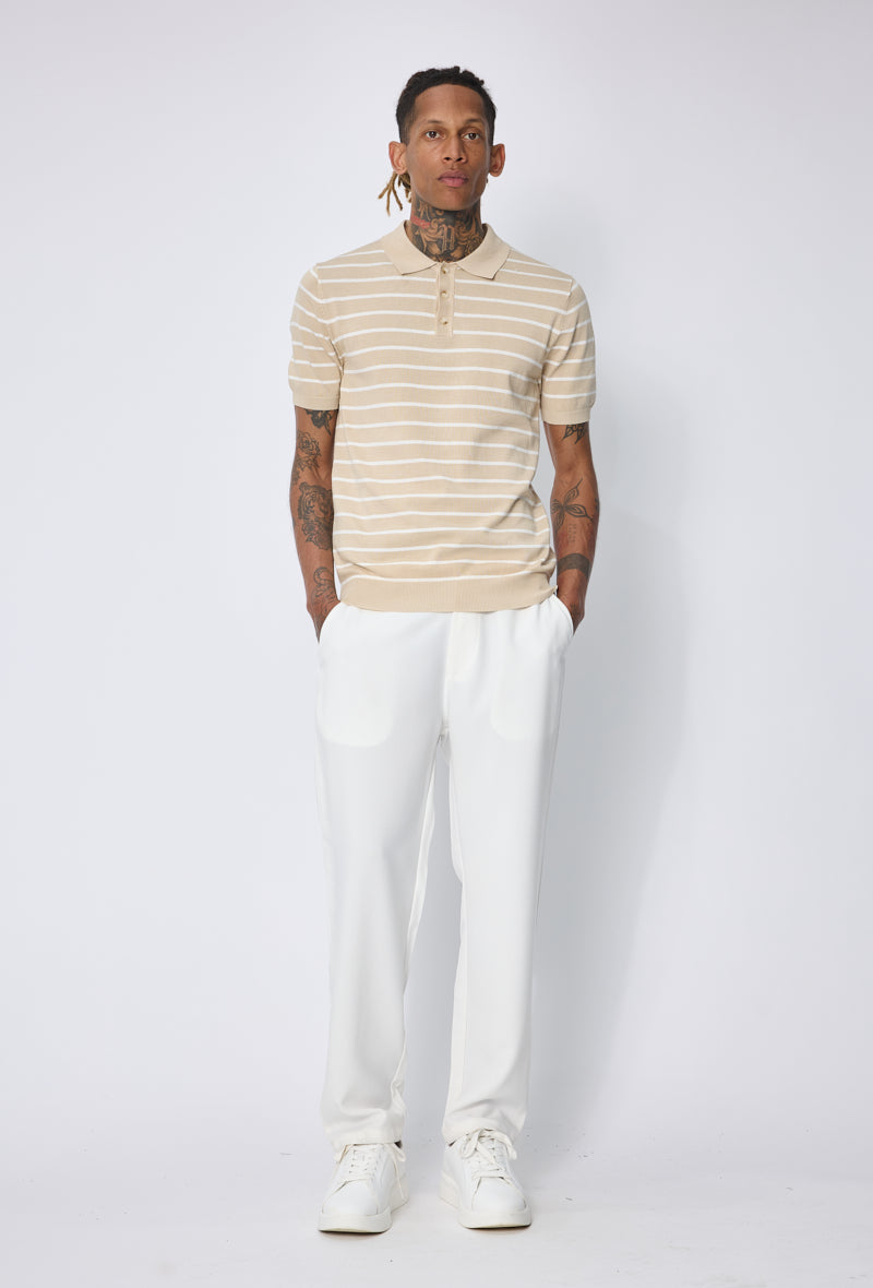 Polo tricoté rayé casual