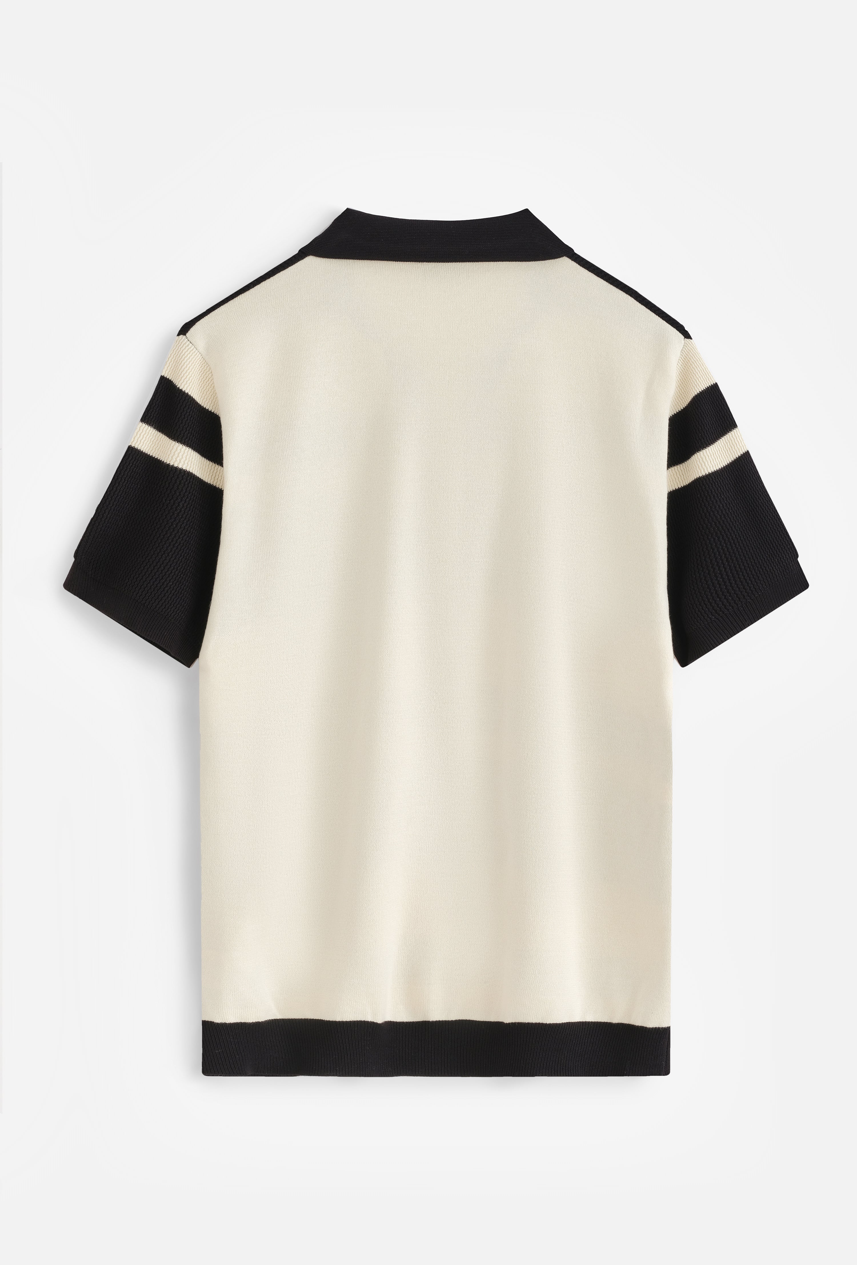 Polo col v ouvert rayé