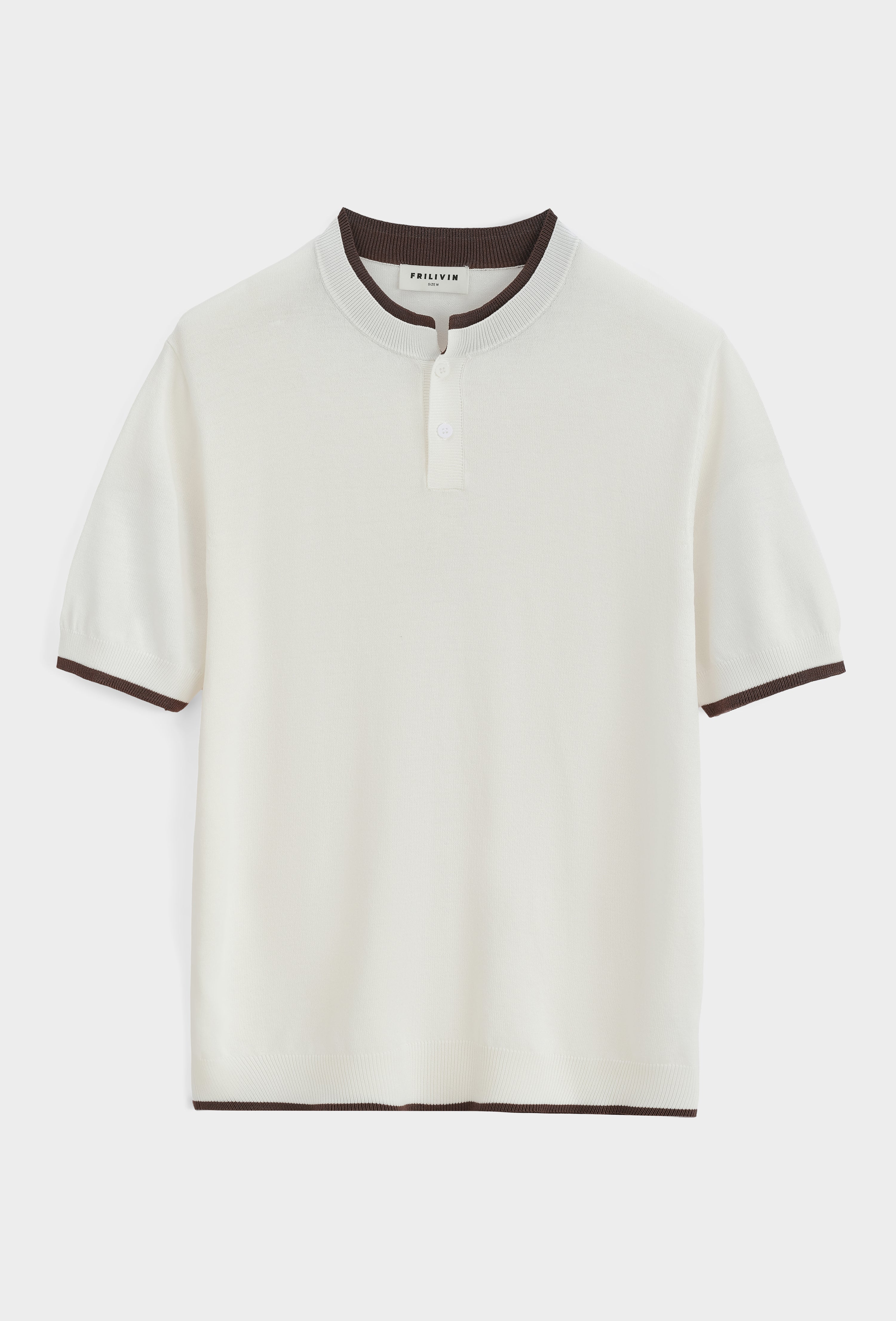 Polo tricoté col montant