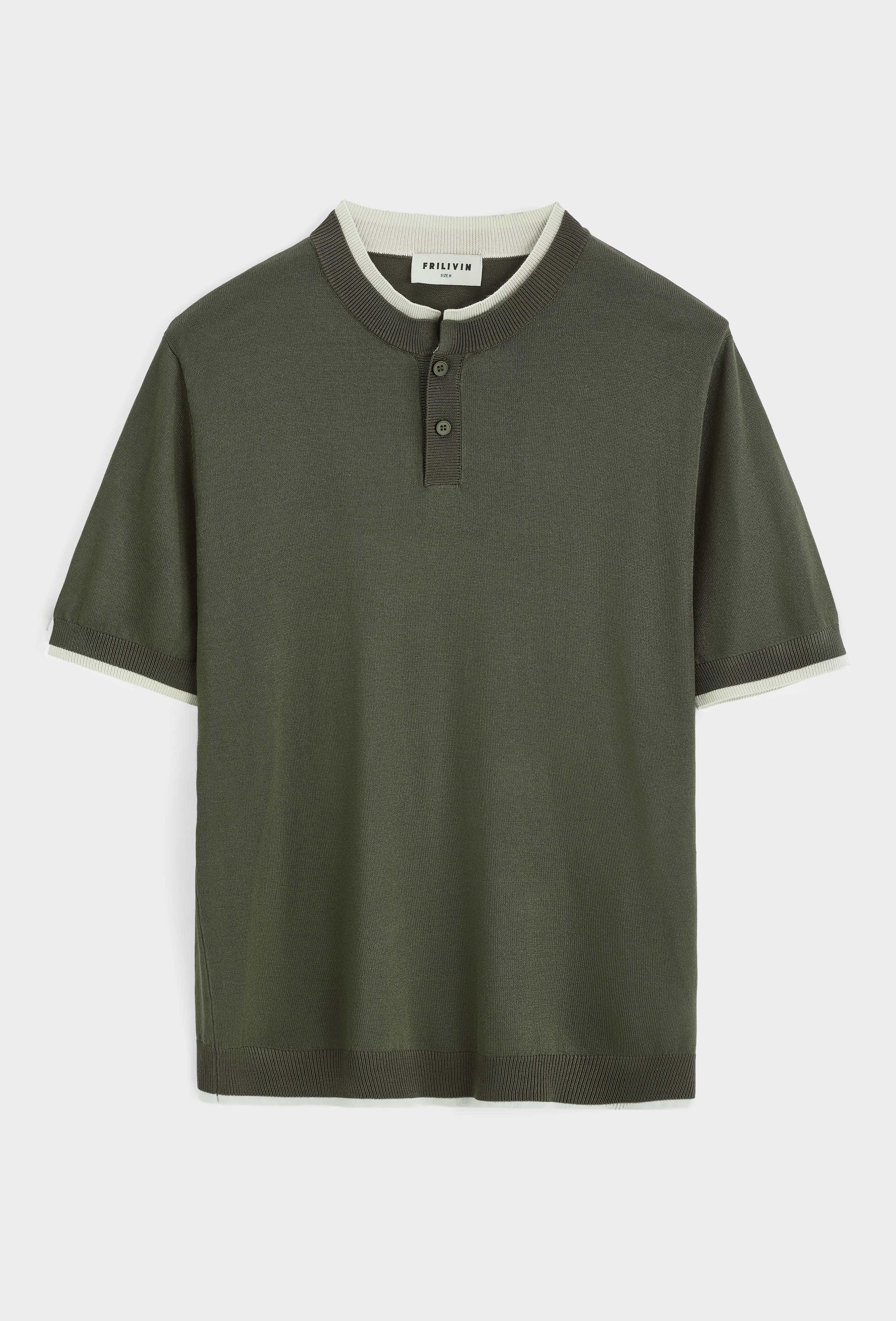 Polo tricoté col montant