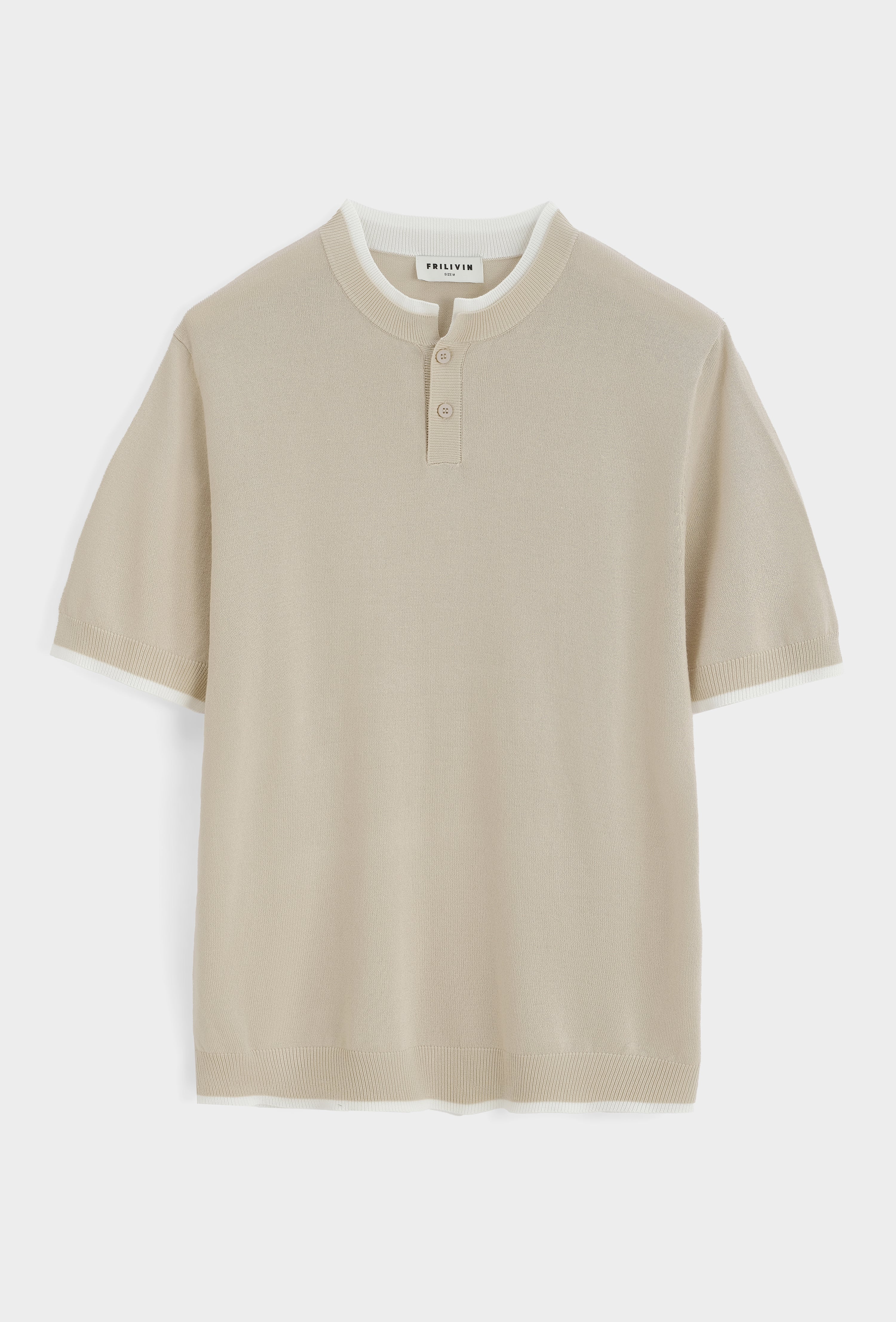 Polo tricoté col montant