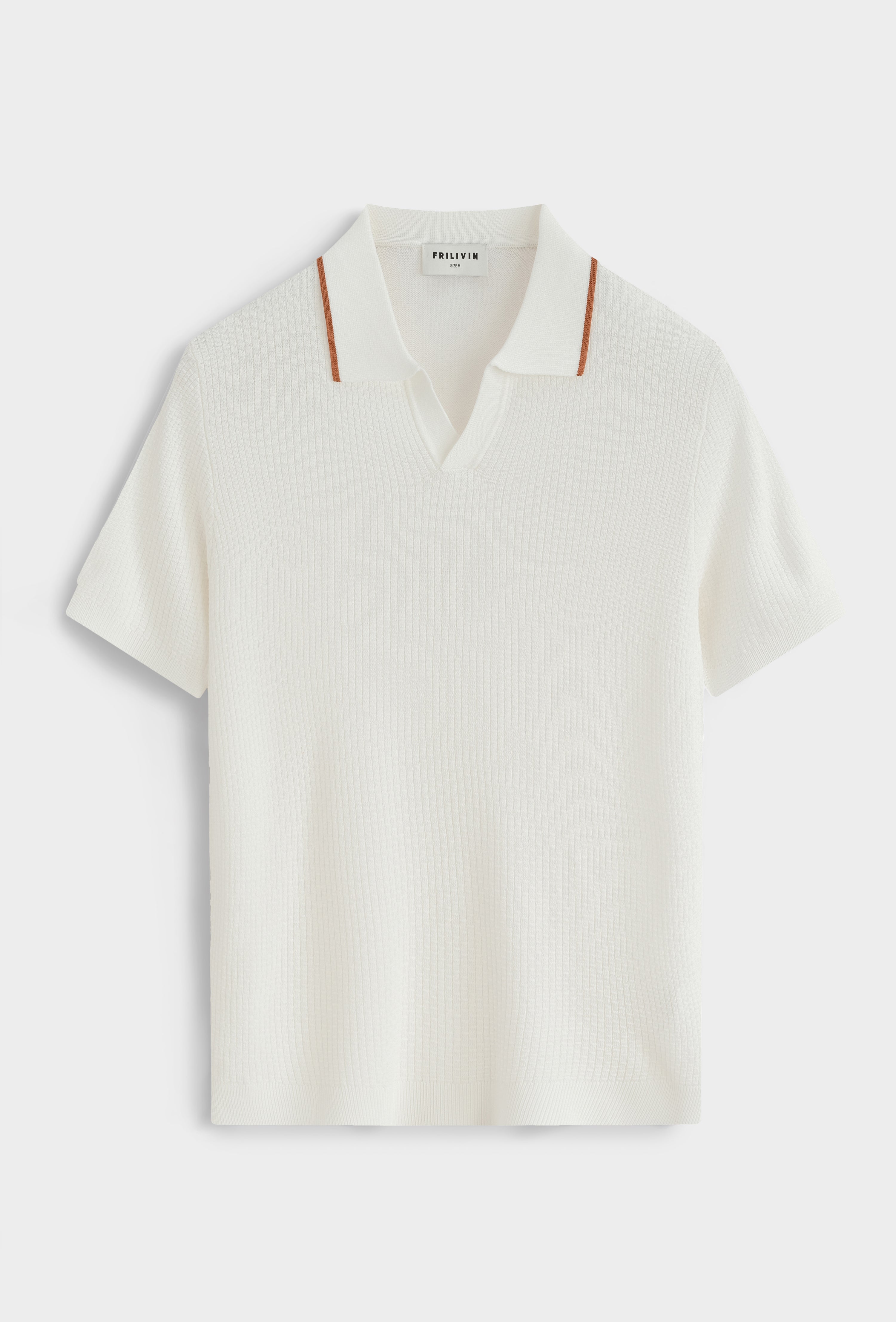 Polo col v ouvert texturé