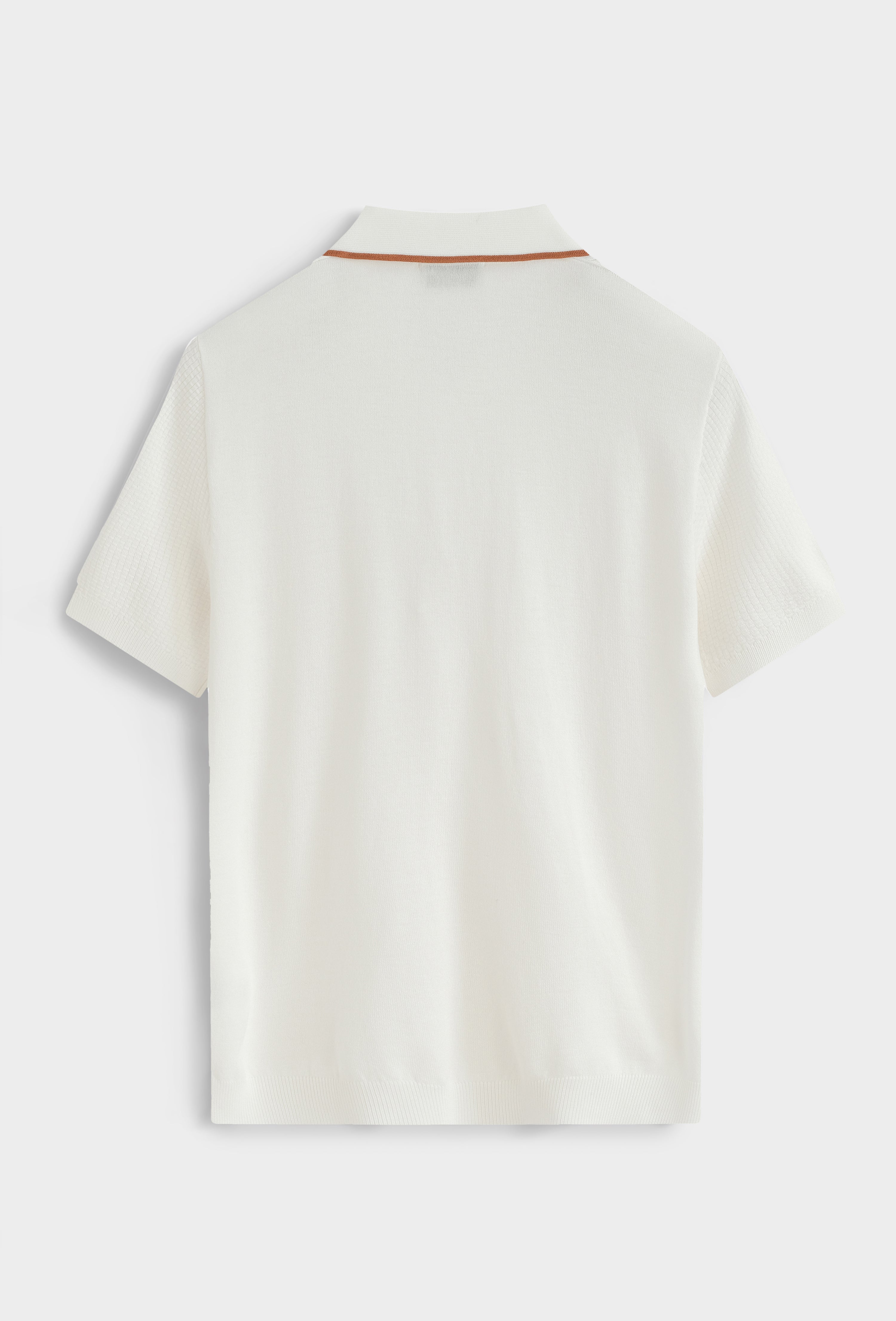 Polo col v ouvert texturé